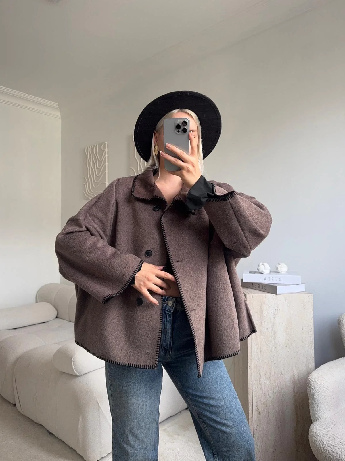 Contrast Oversize Kaban - KAHVE