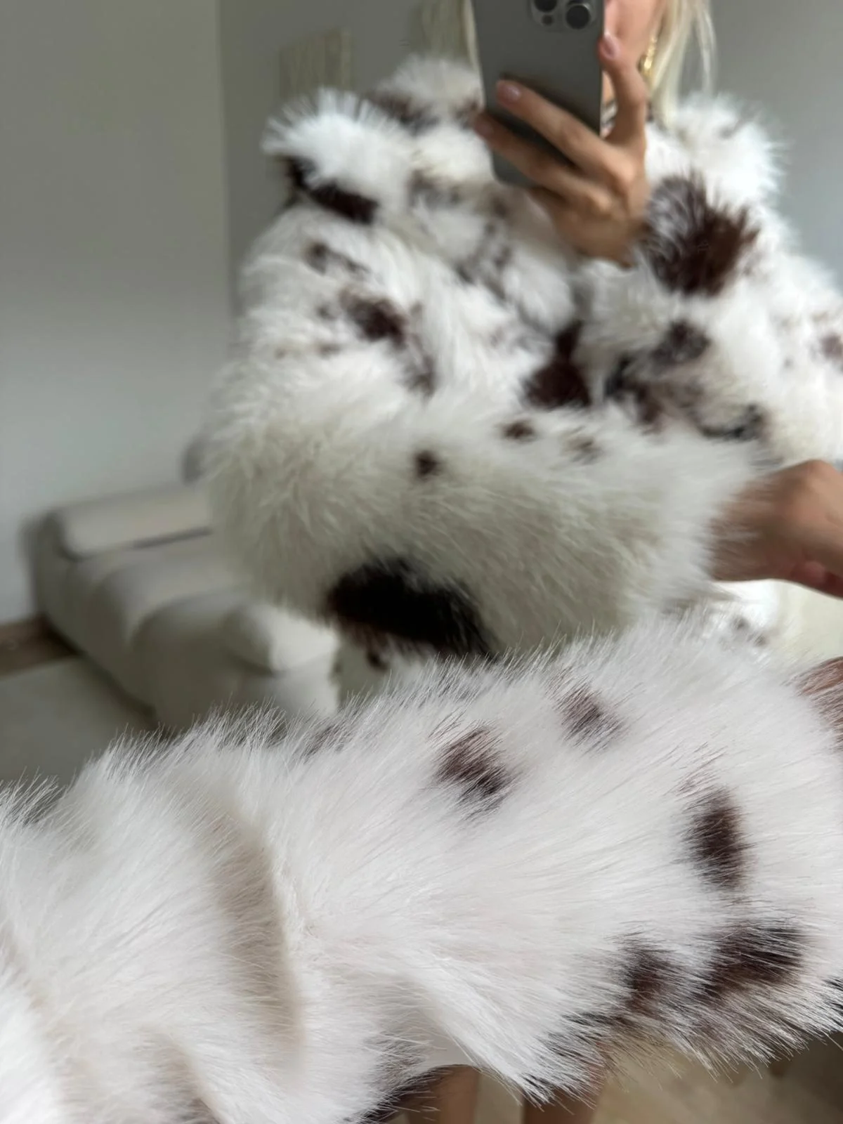 Desenli Premium Kürk - KAHVE