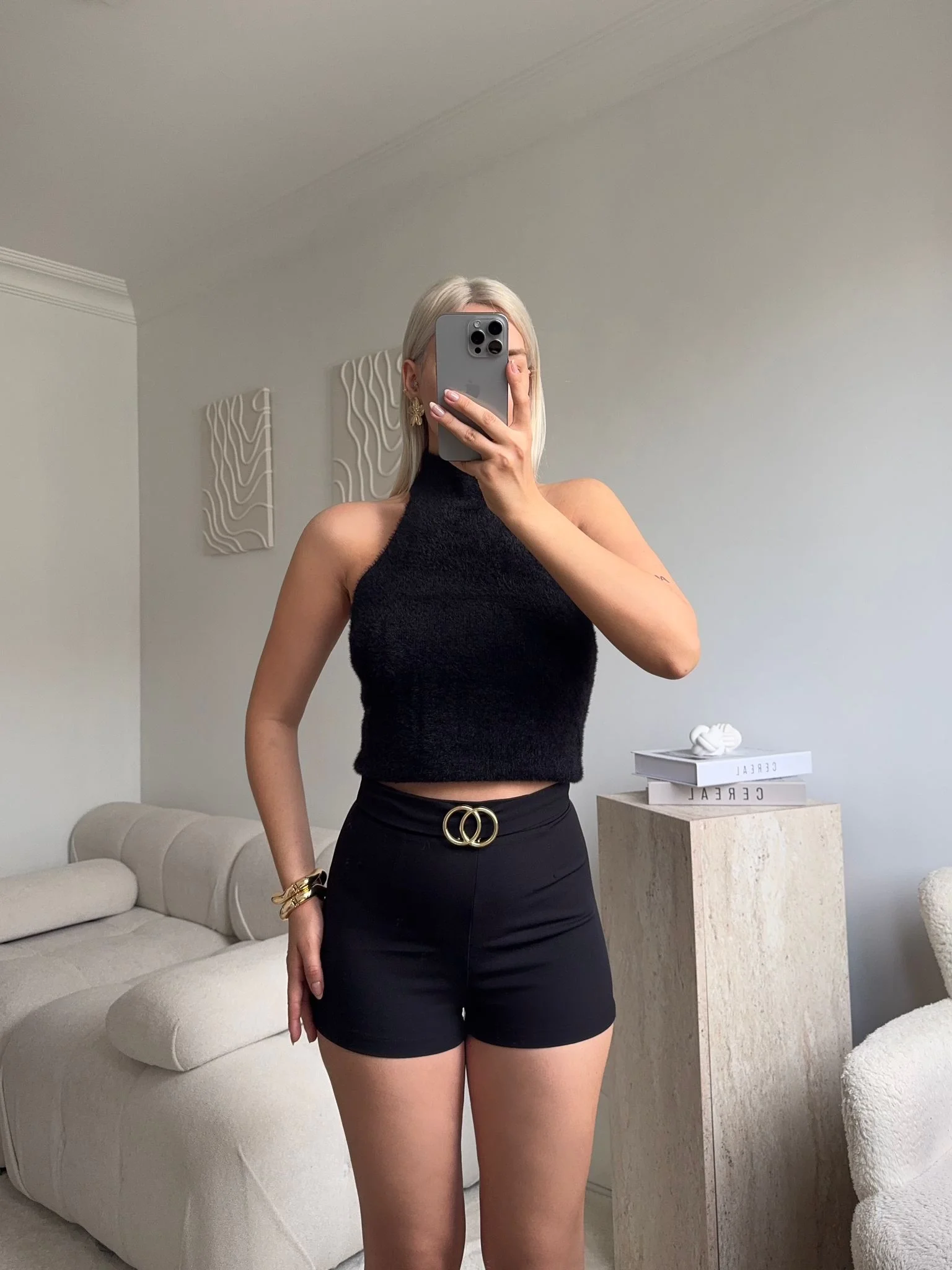 Double Gold Basic Şort - SİYAH