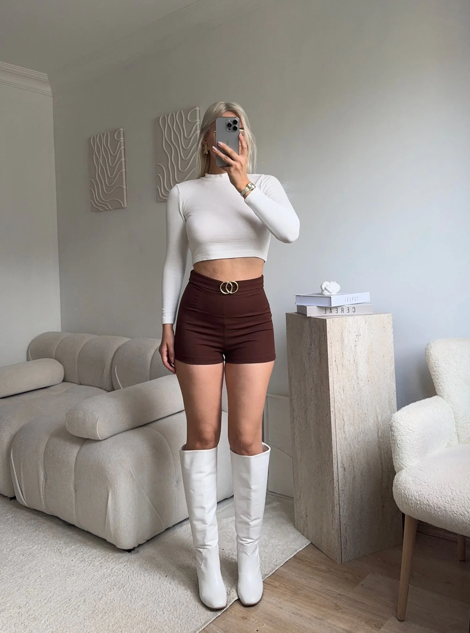 Double Gold Basic Şort - KAHVE