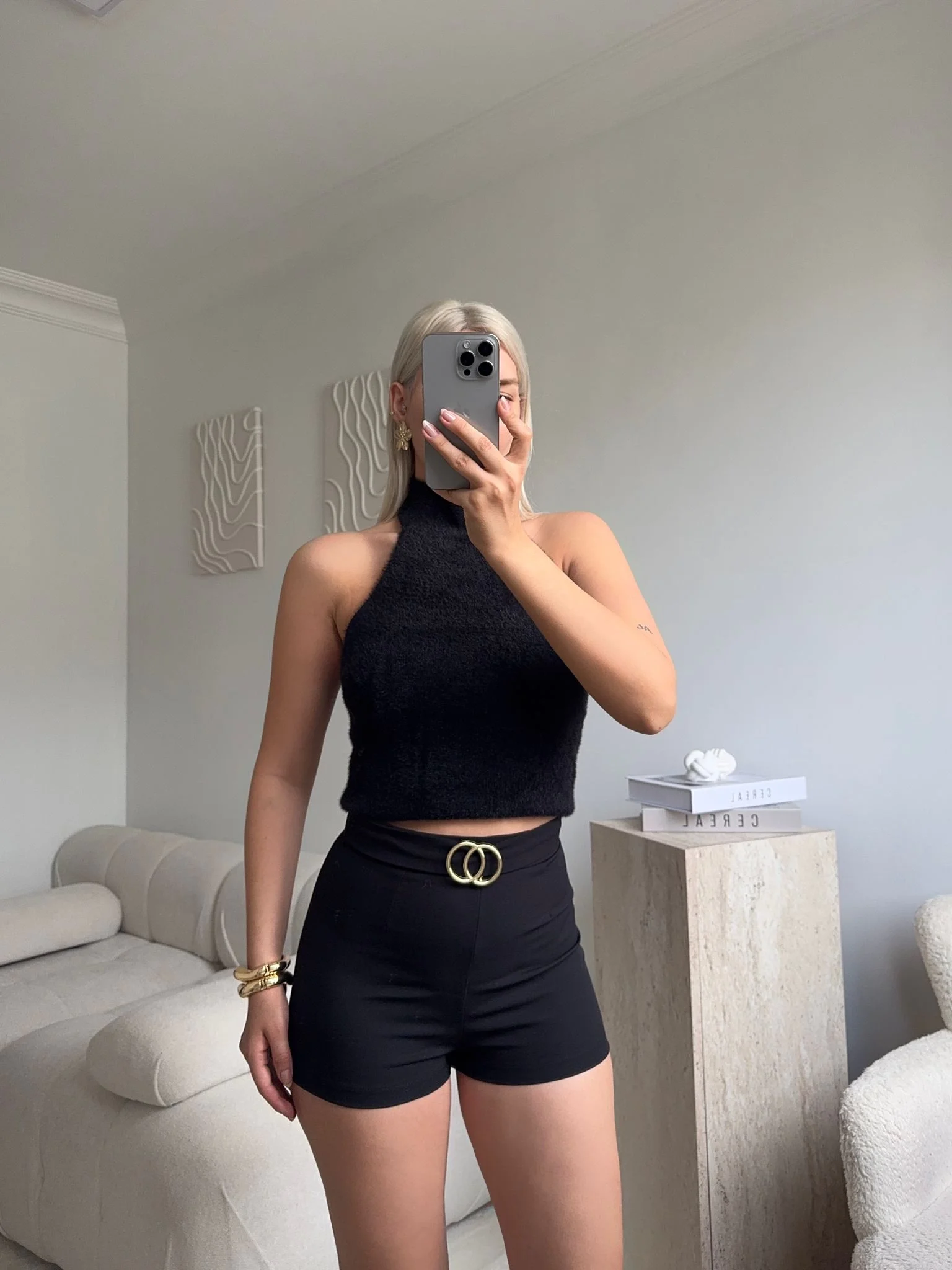 Double Gold Basic Şort - SİYAH