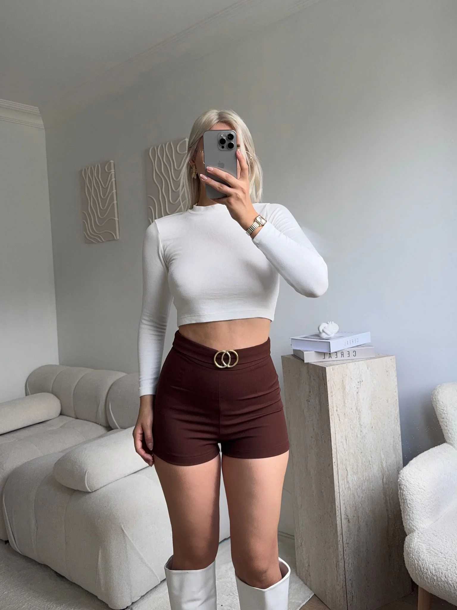 Double Gold Basic Şort - KAHVE