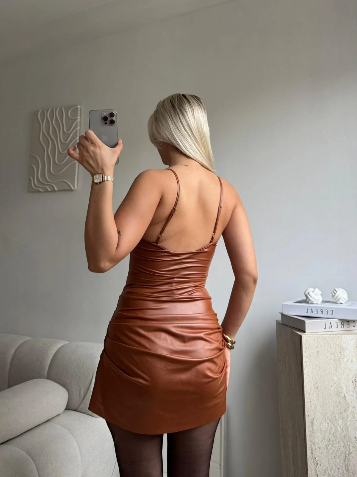 Drapeli Korsaj Mini Elbise - TABA