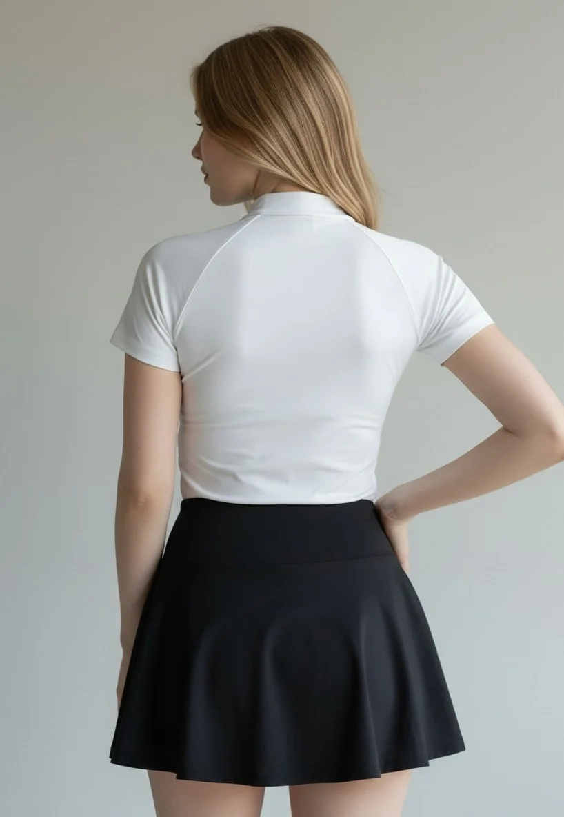 Fermuar Detay Bodysuit - BEYAZ