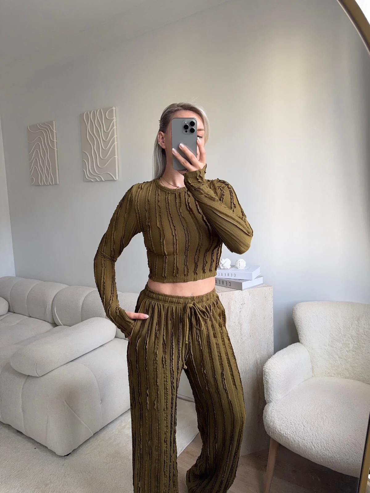 Fitilli Ters Dikiş İkili Takım - YEŞİL