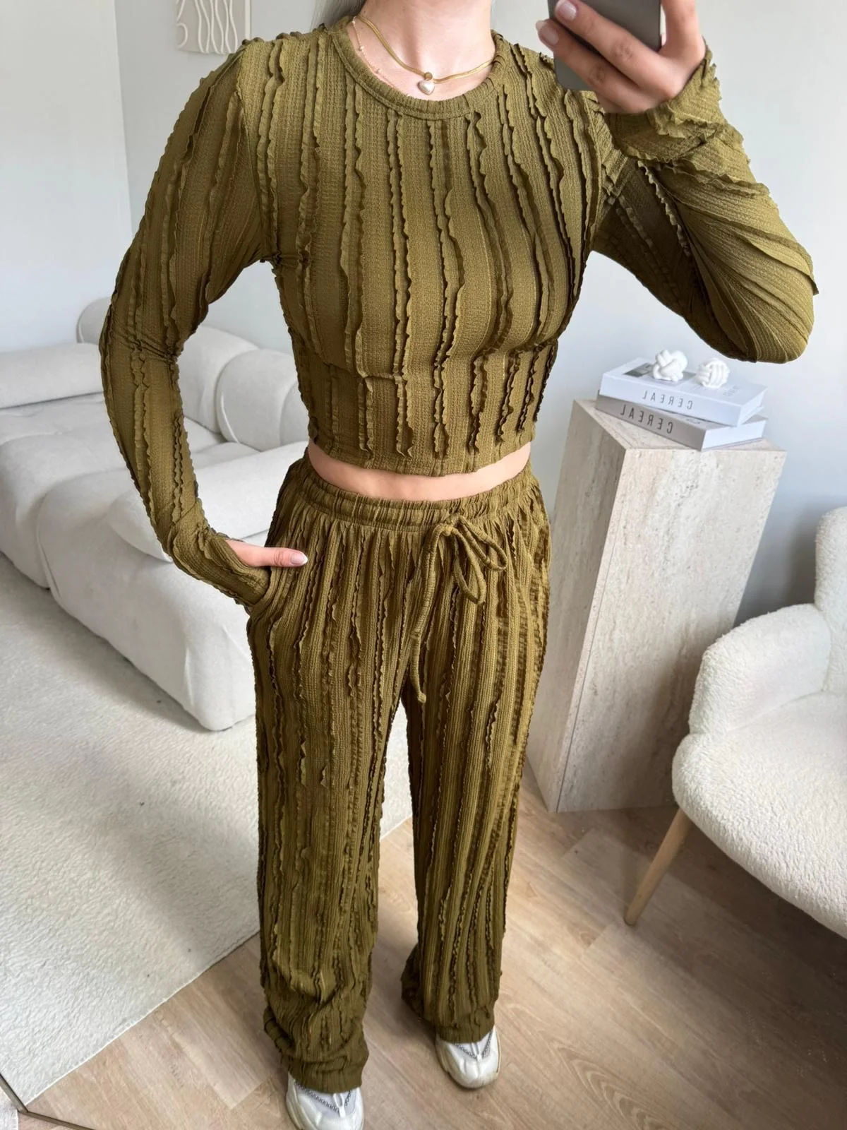 Fitilli Ters Dikiş İkili Takım - YEŞİL