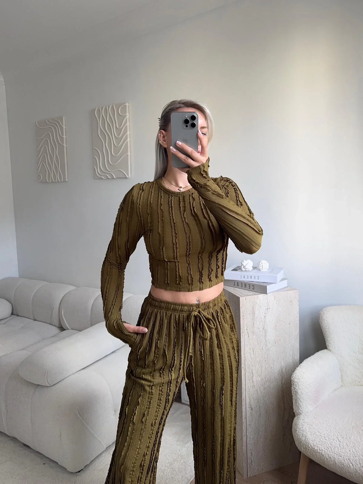 Fitilli Ters Dikiş İkili Takım - YEŞİL