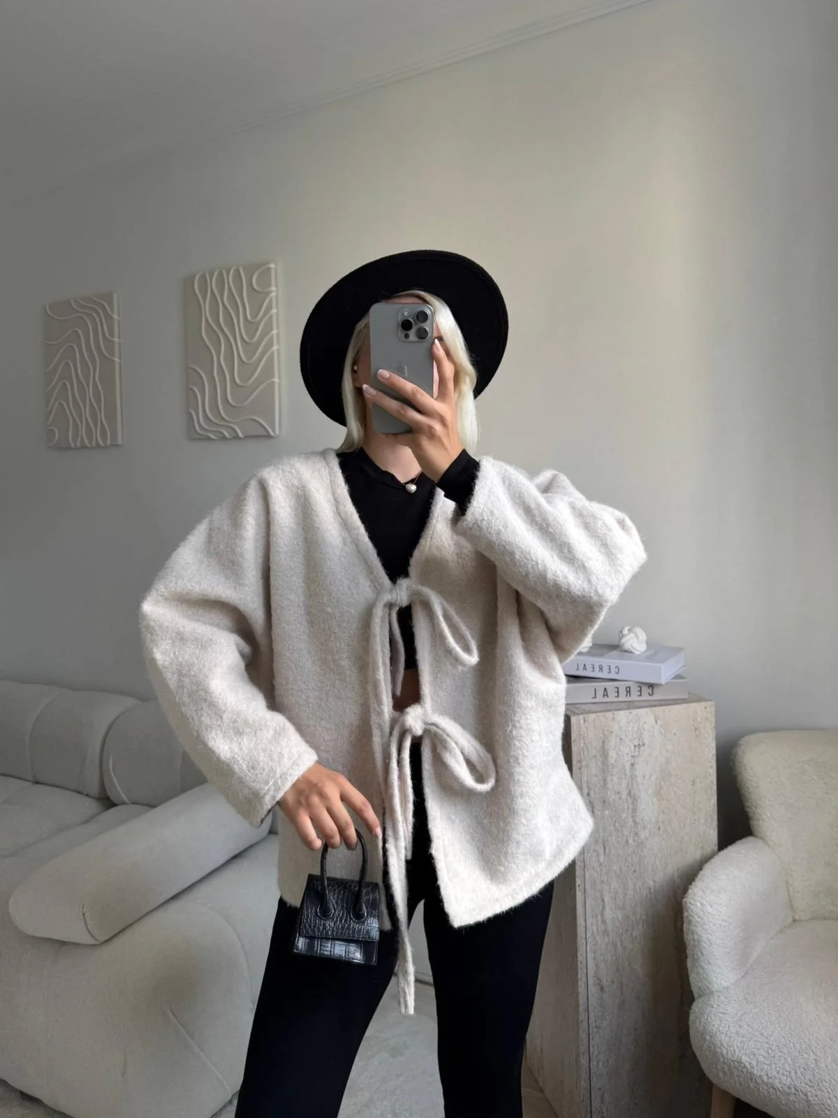 Fiyonklu Kırçıllı Ceket - BEJ