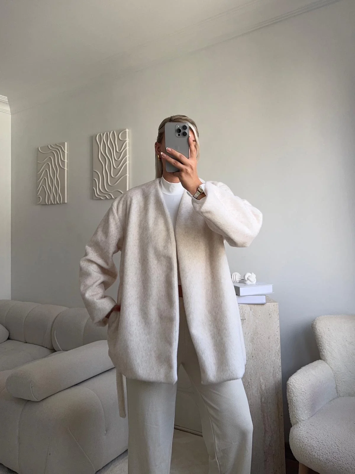 Gold Fox Kaşe Kaban - BEJ