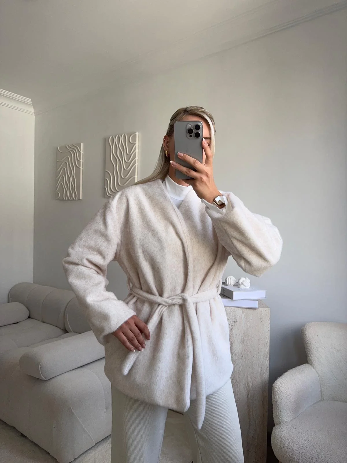 Gold Fox Kaşe Kaban - BEJ