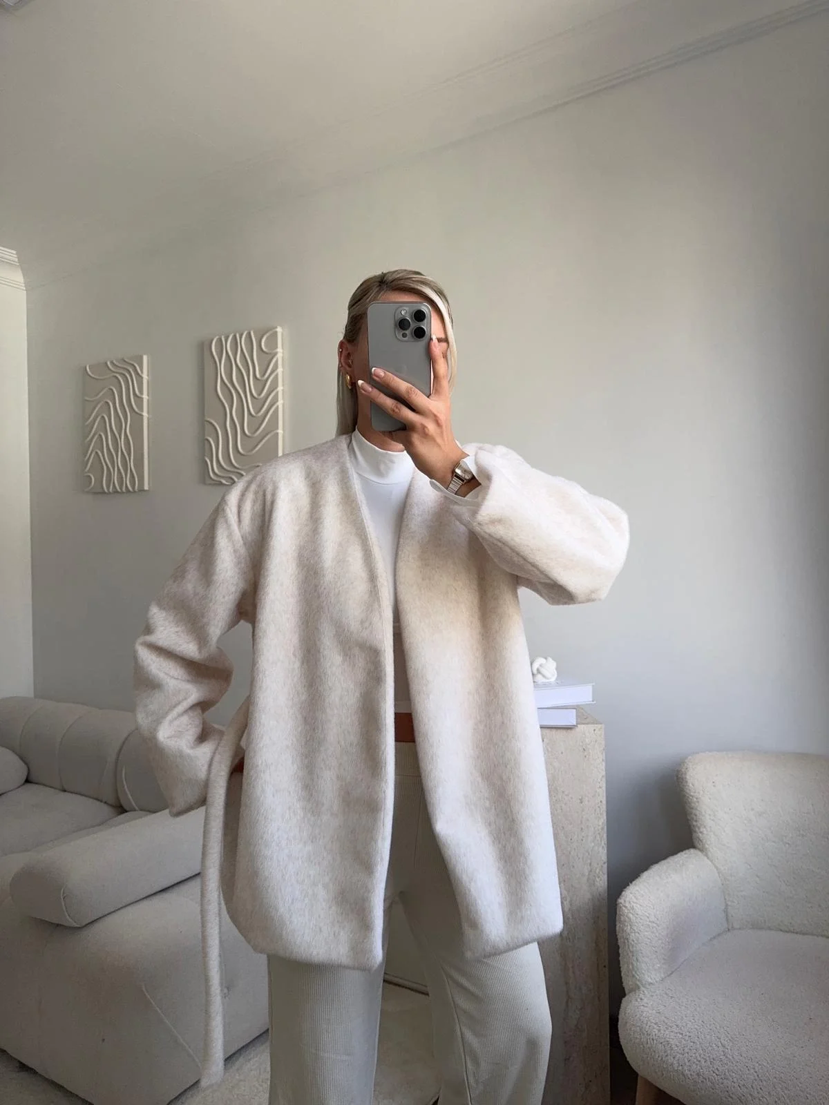 Gold Fox Kaşe Kaban - BEJ