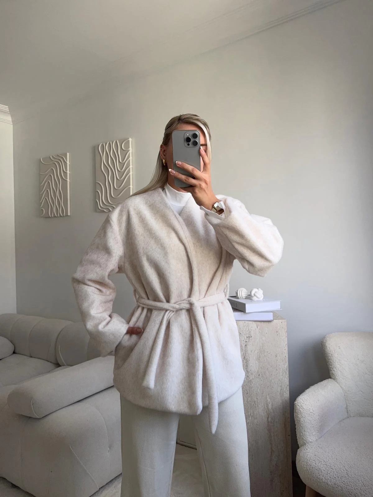 Gold Fox Kaşe Kaban - BEJ