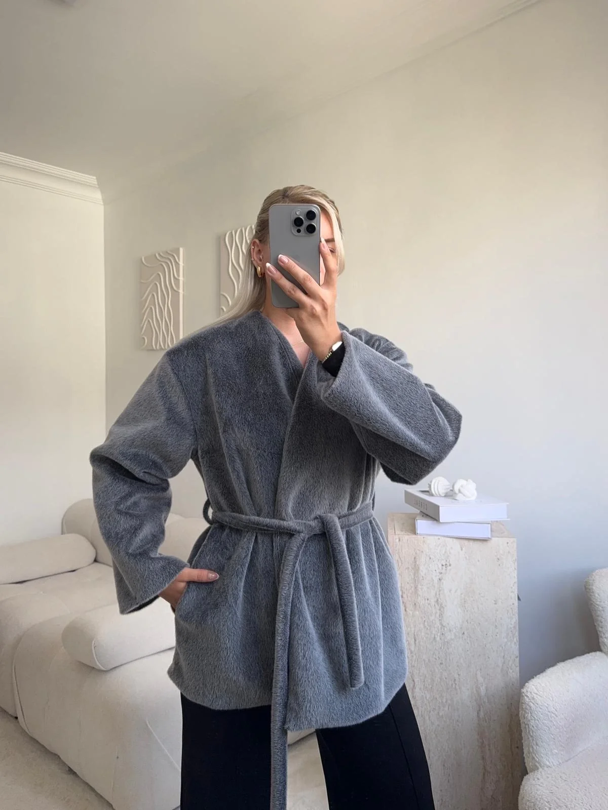 Gold Fox Kaşe Kaban - FÜME