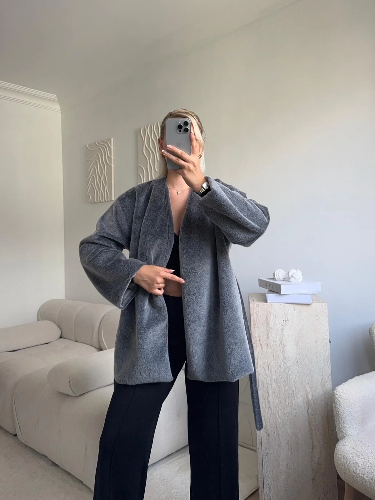 Gold Fox Kaşe Kaban - FÜME