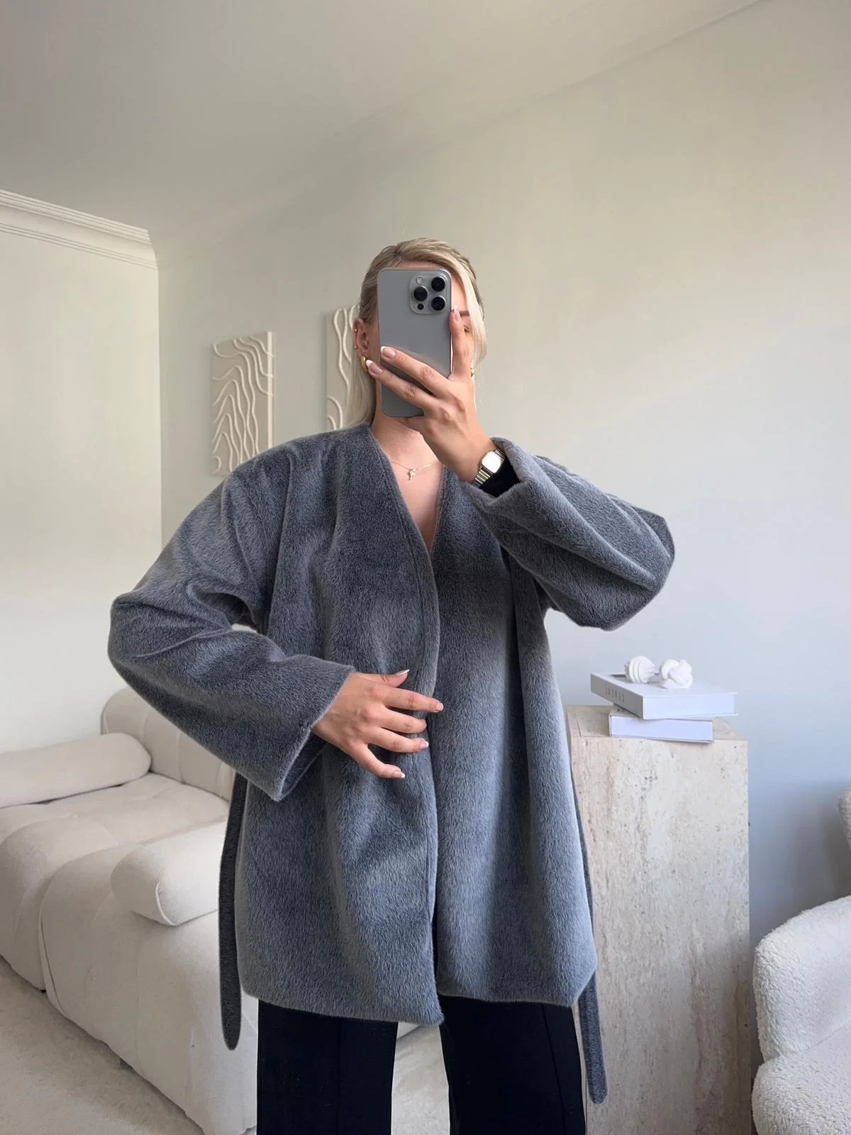 Gold Fox Kaşe Kaban - FÜME