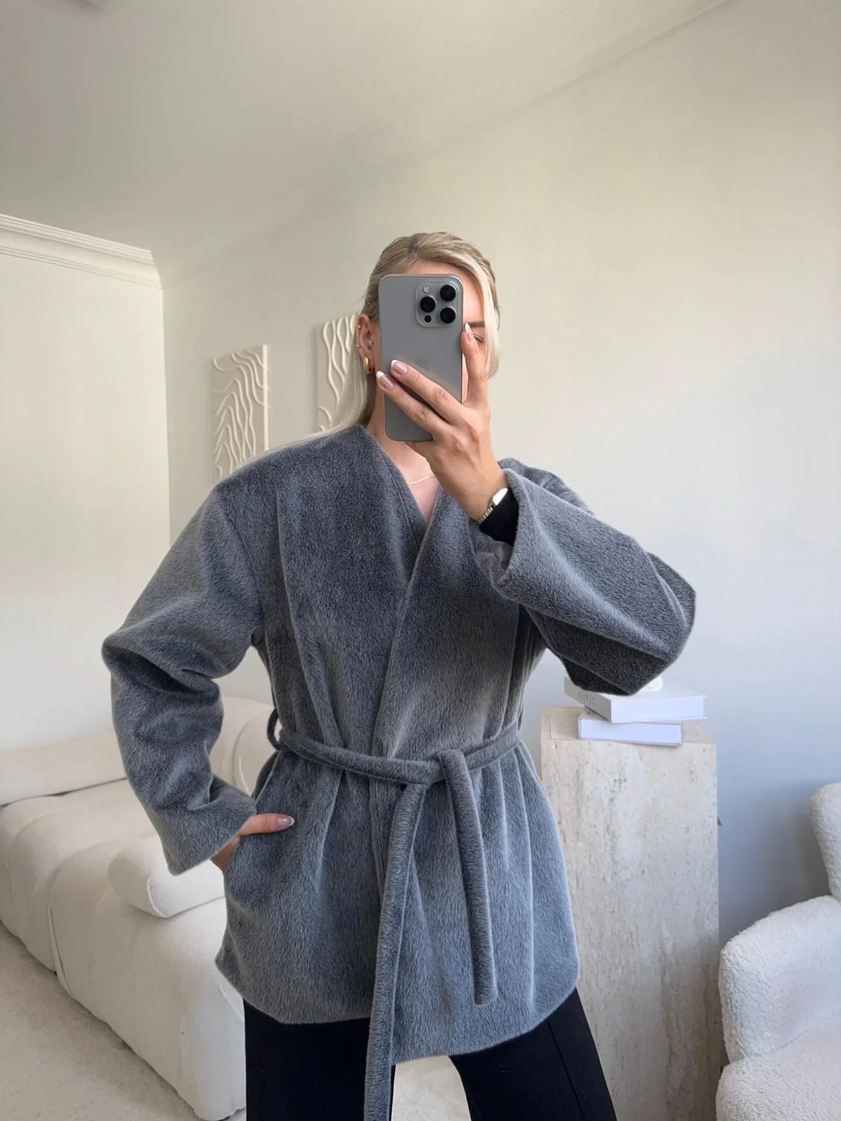 Gold Fox Kaşe Kaban - FÜME