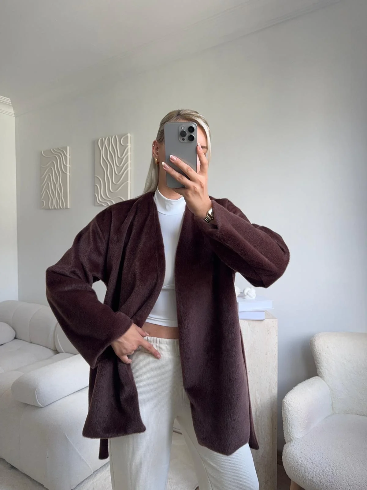 Gold Fox Kaşe Kaban - KAHVE