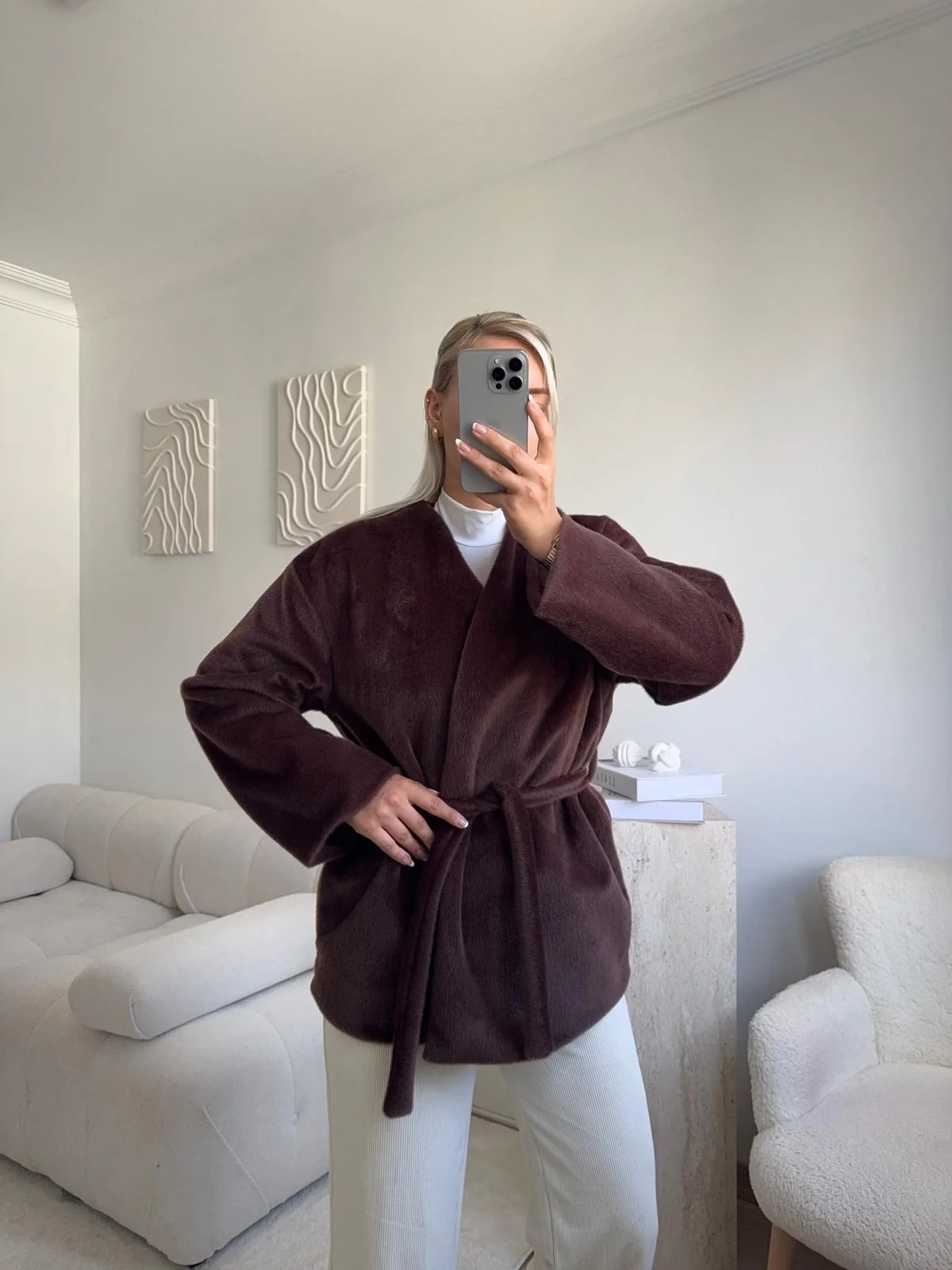 Gold Fox Kaşe Kaban - KAHVE