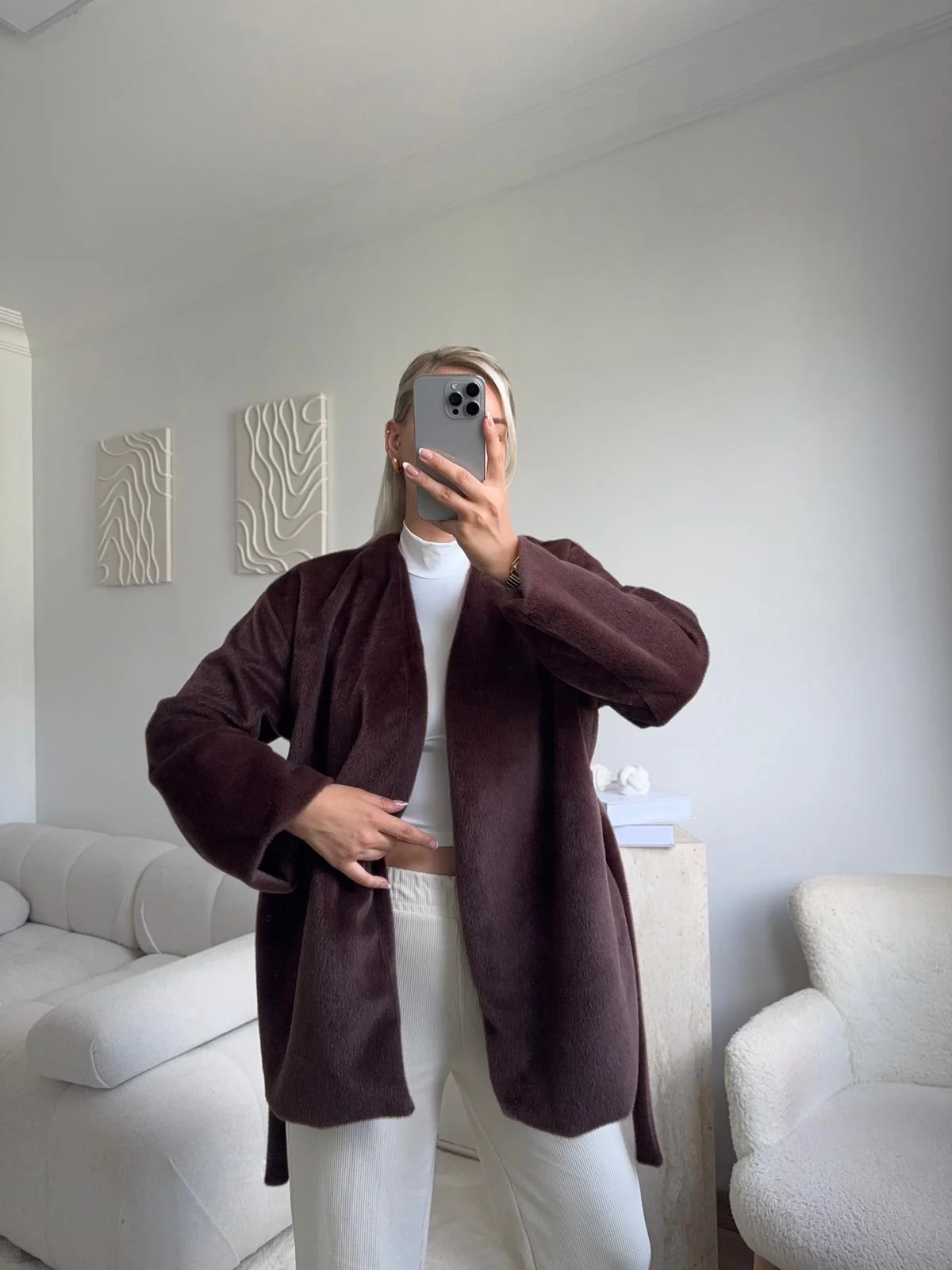 Gold Fox Kaşe Kaban - KAHVE