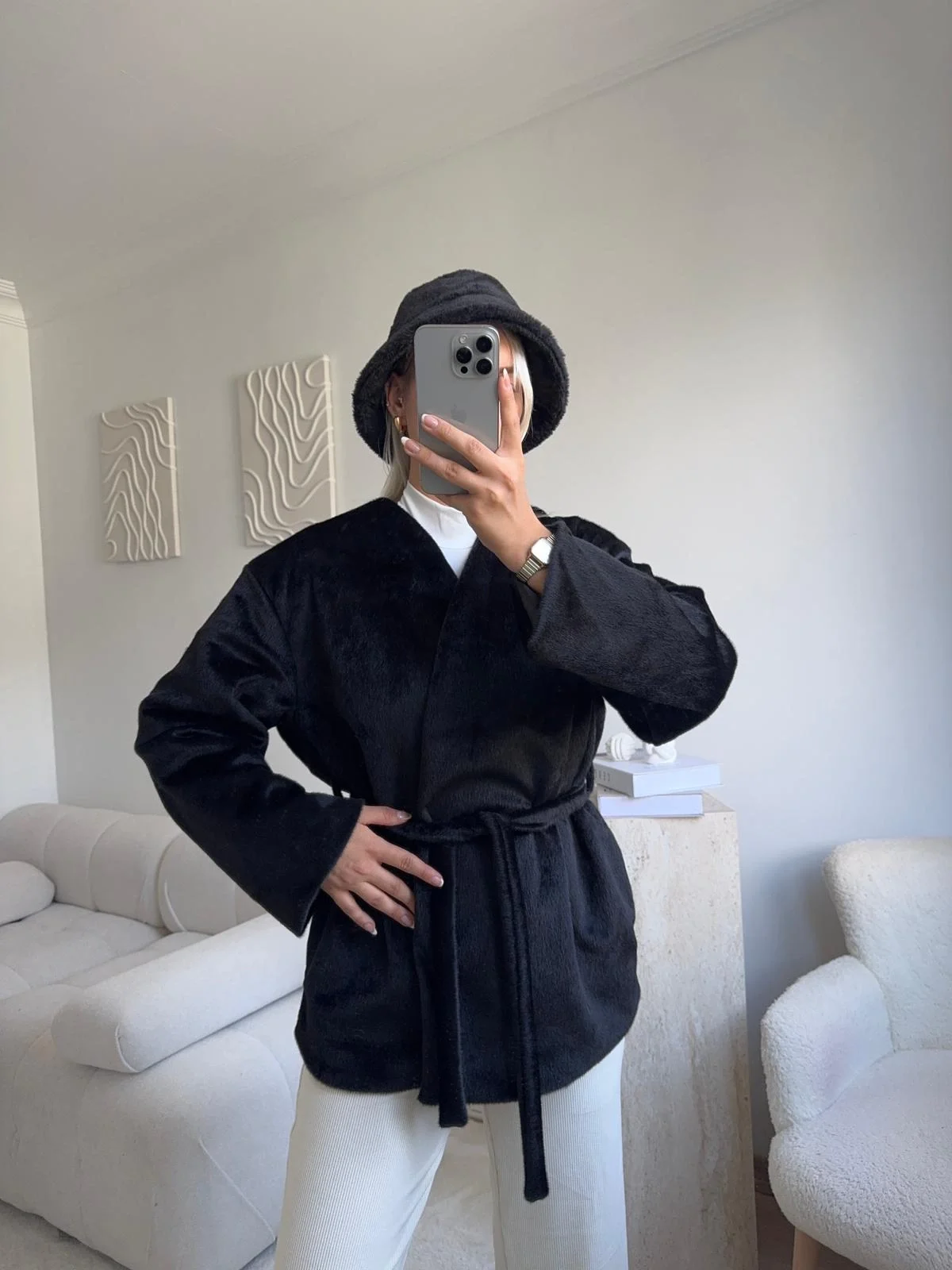 Gold Fox Kaşe Kaban - SİYAH