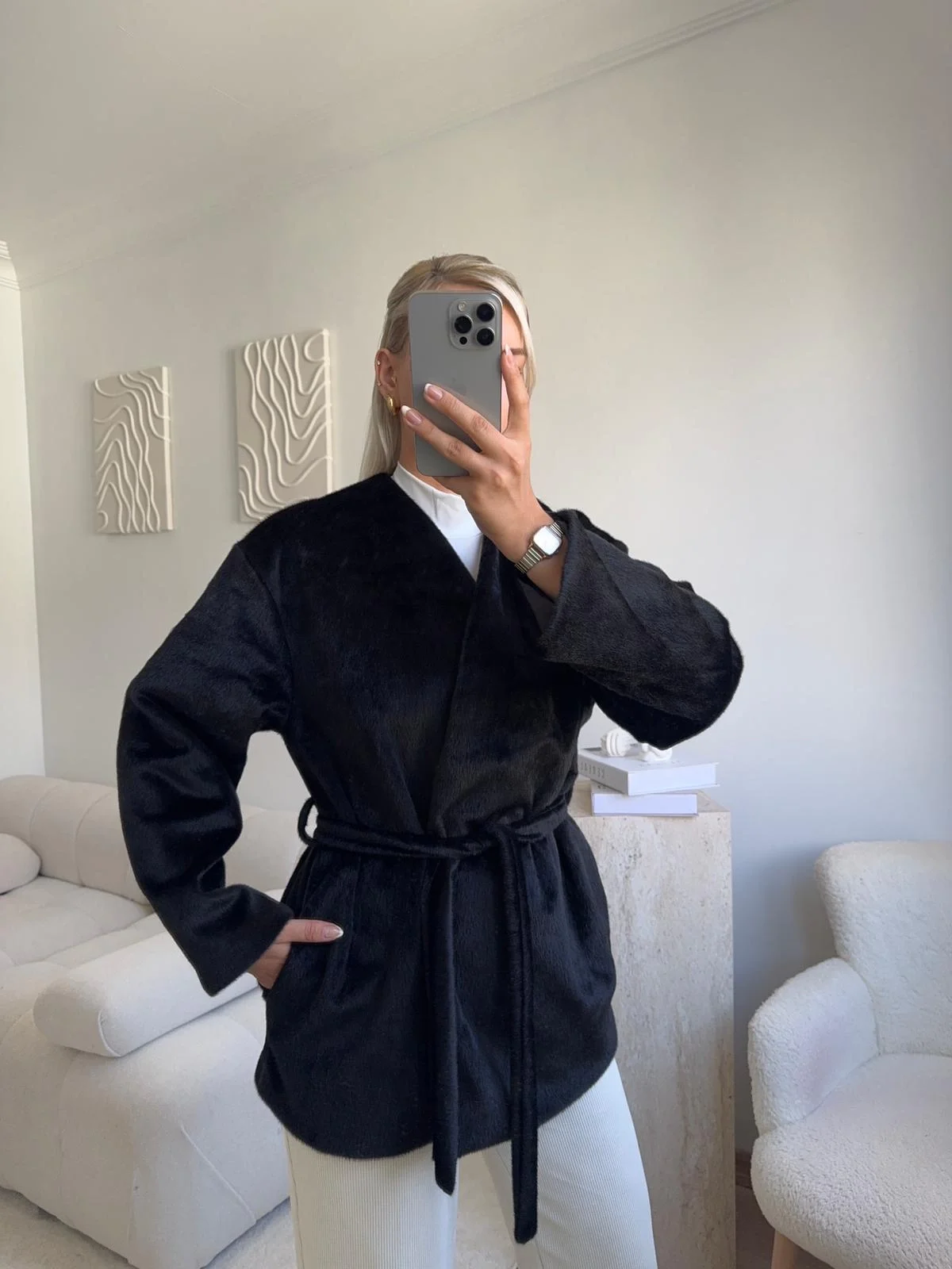 Gold Fox Kaşe Kaban - SİYAH