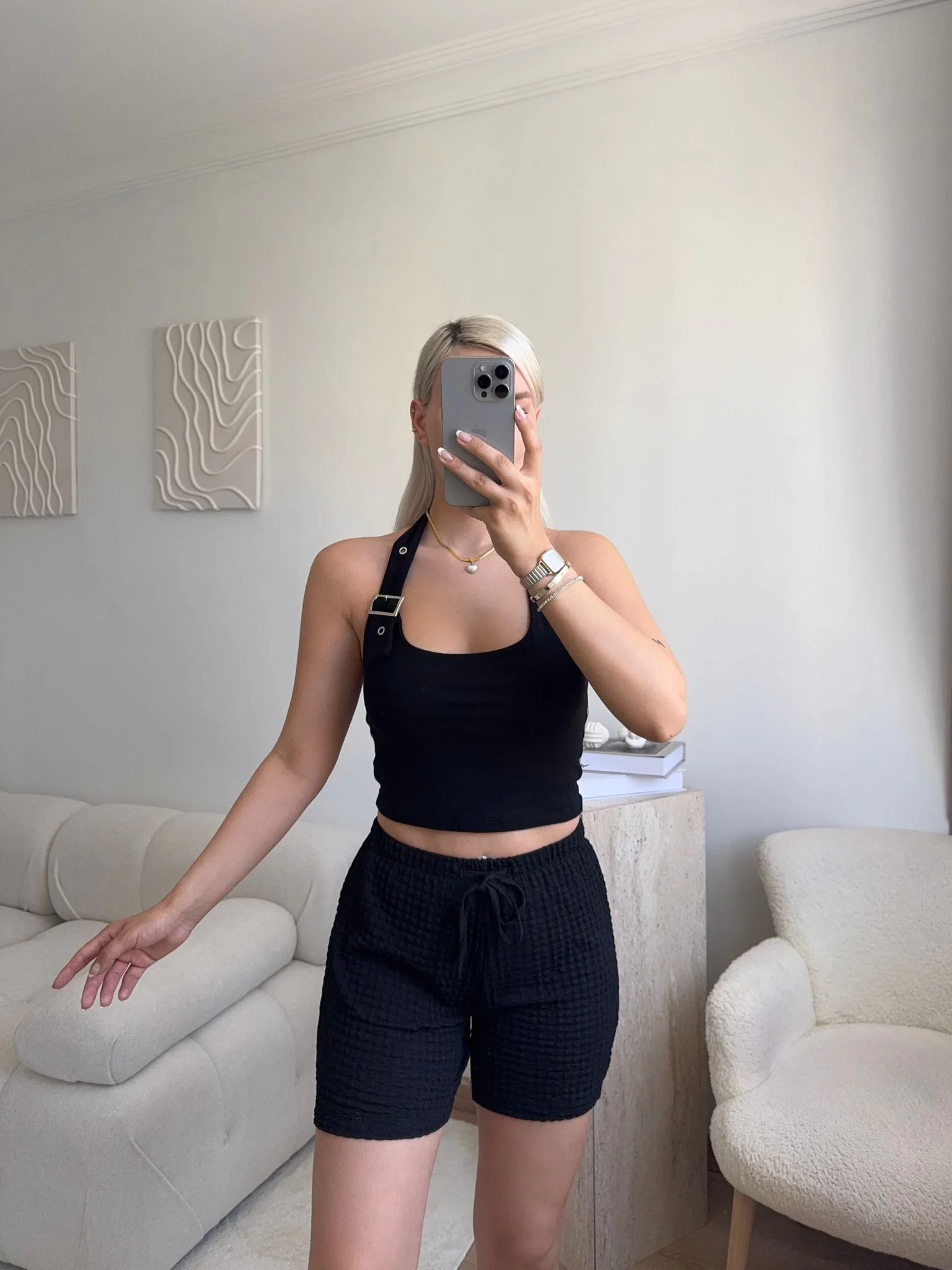 Günlük Rahat Şortlu Takım - SİYAH