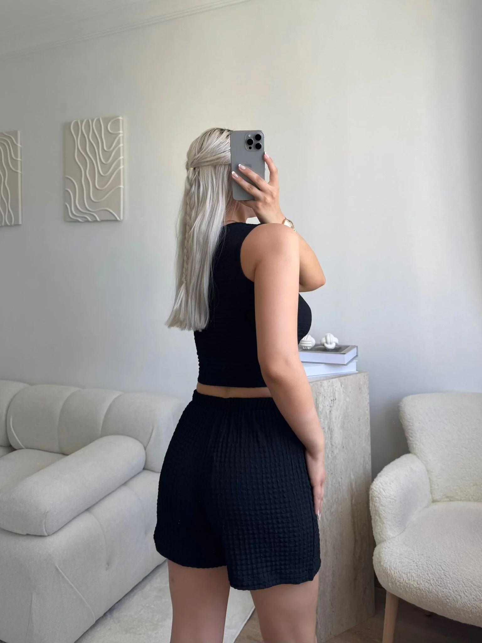 Günlük Rahat Şortlu Takım - SİYAH