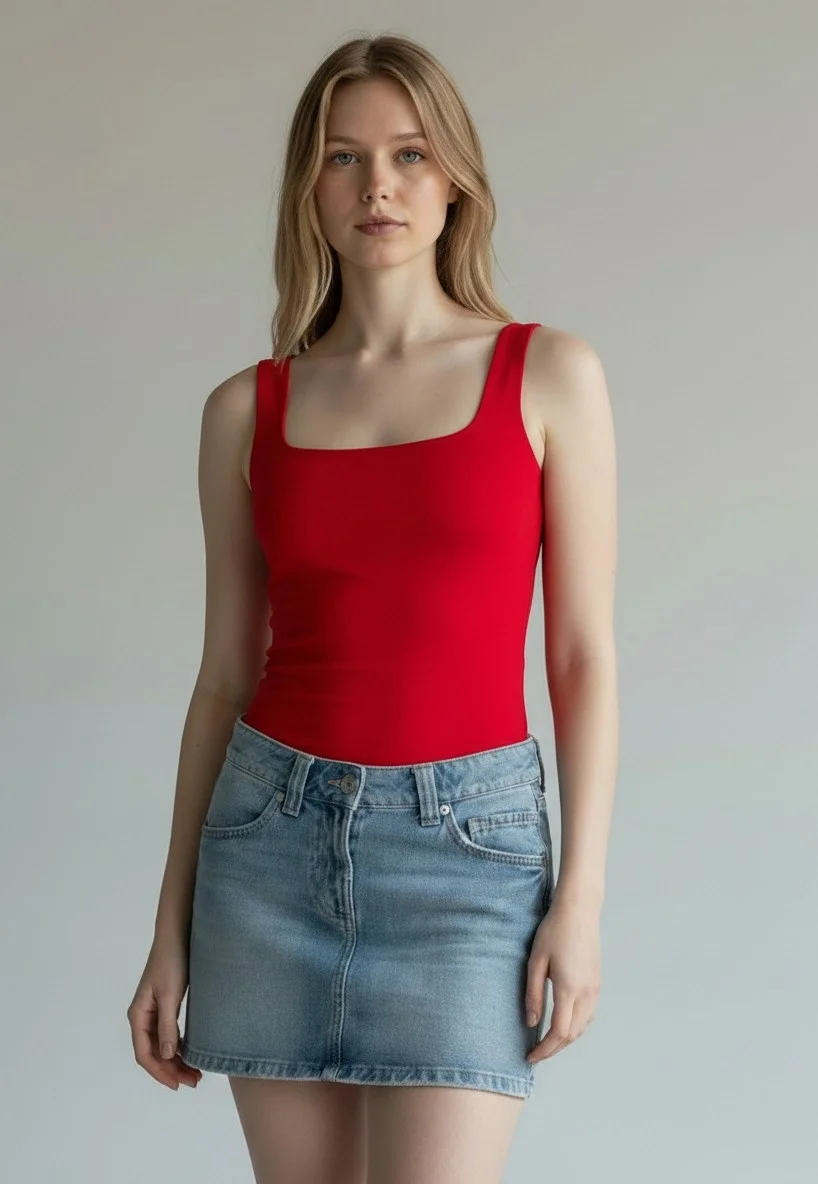 Halter Çıtçıtlı Bodysuit - KIRMIZI
