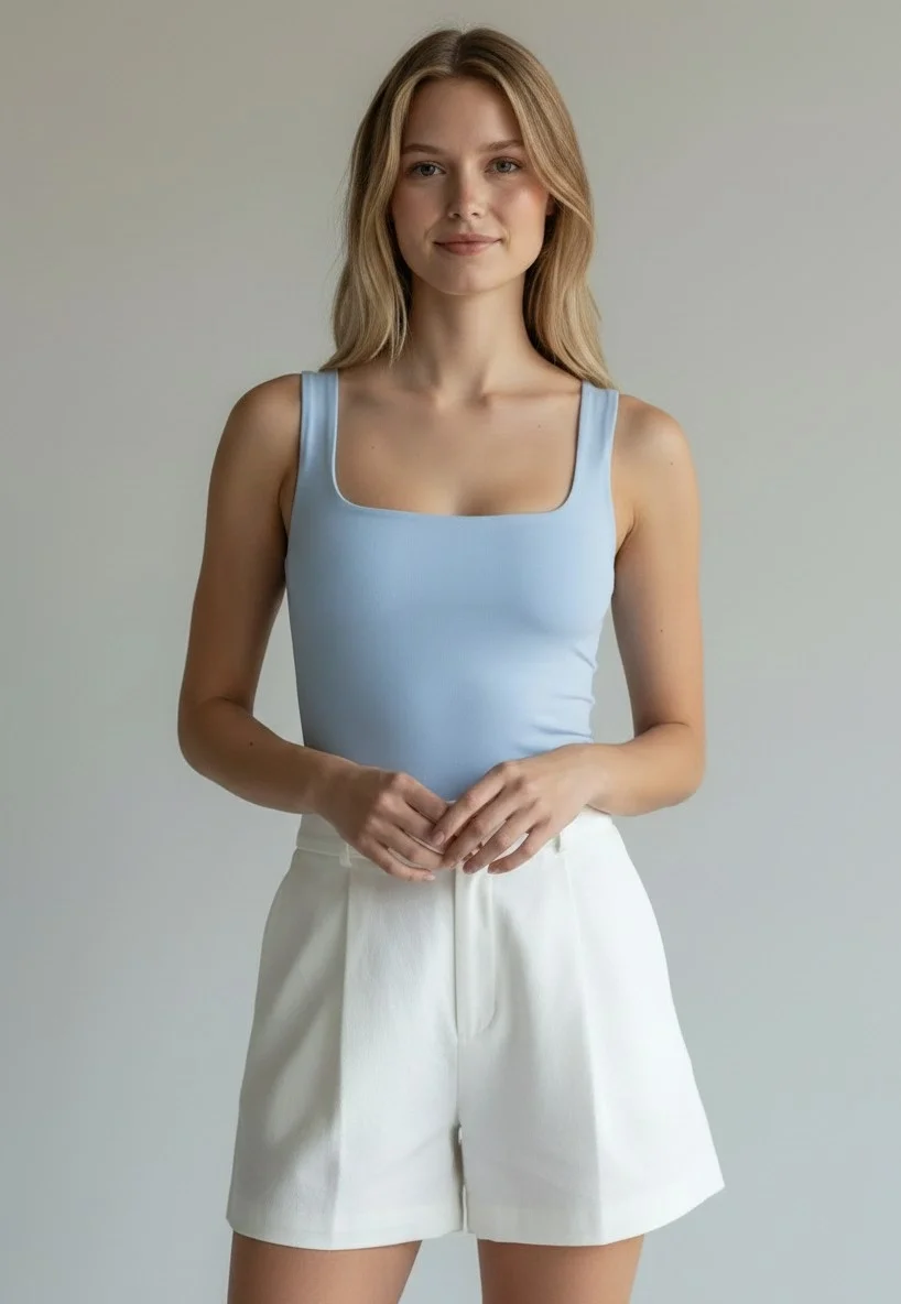 Halter Çıtçıtlı Bodysuit - MAVİ