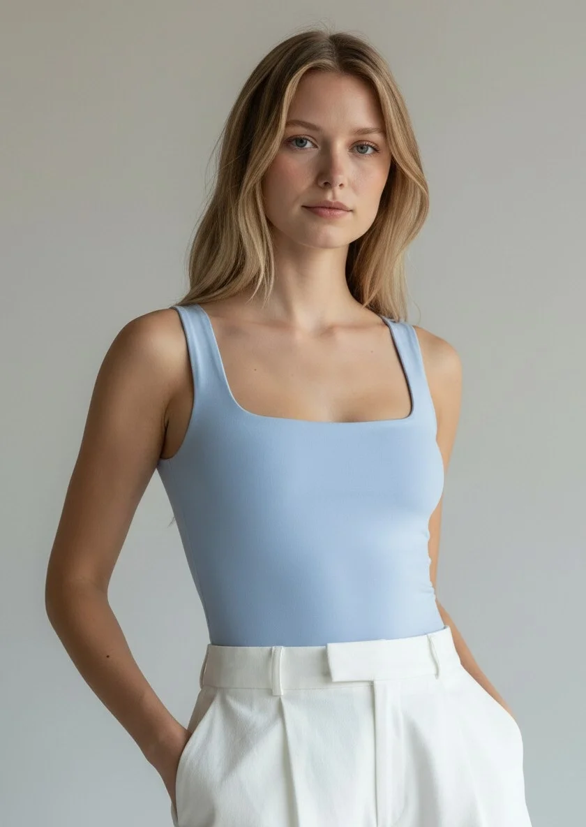 Halter Çıtçıtlı Bodysuit - MAVİ
