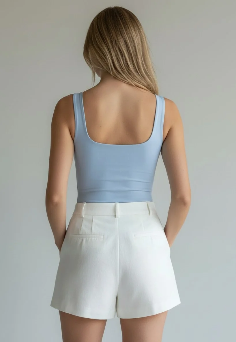 Halter Çıtçıtlı Bodysuit - MAVİ