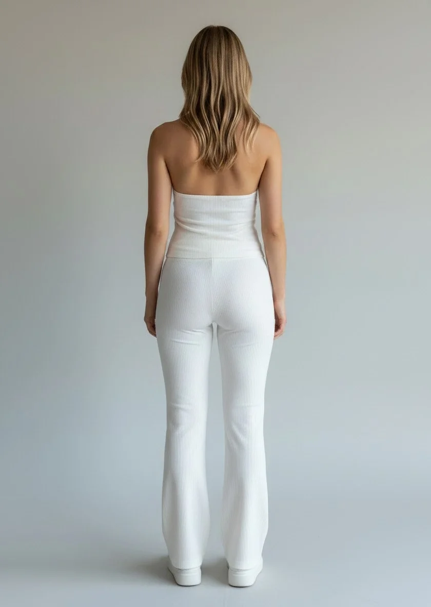 Halter Crop Pantolon Takım - BEYAZ