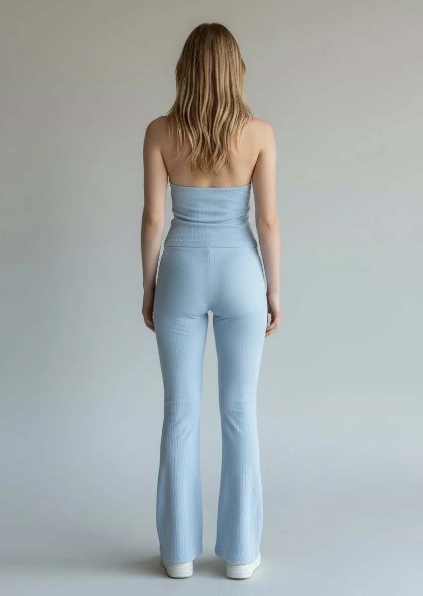 Halter Crop Pantolon Takım - MAVİ