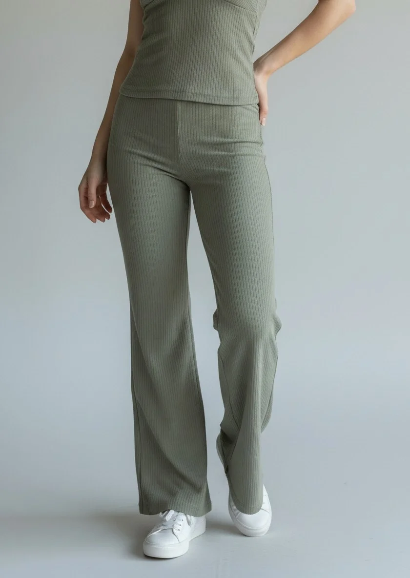 Halter Crop Pantolon Takım - YEŞİL