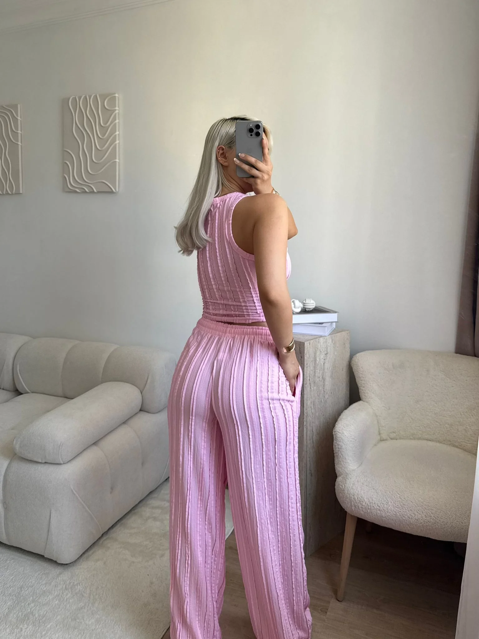 Halter Fitilli İkili Takım - PEMBE