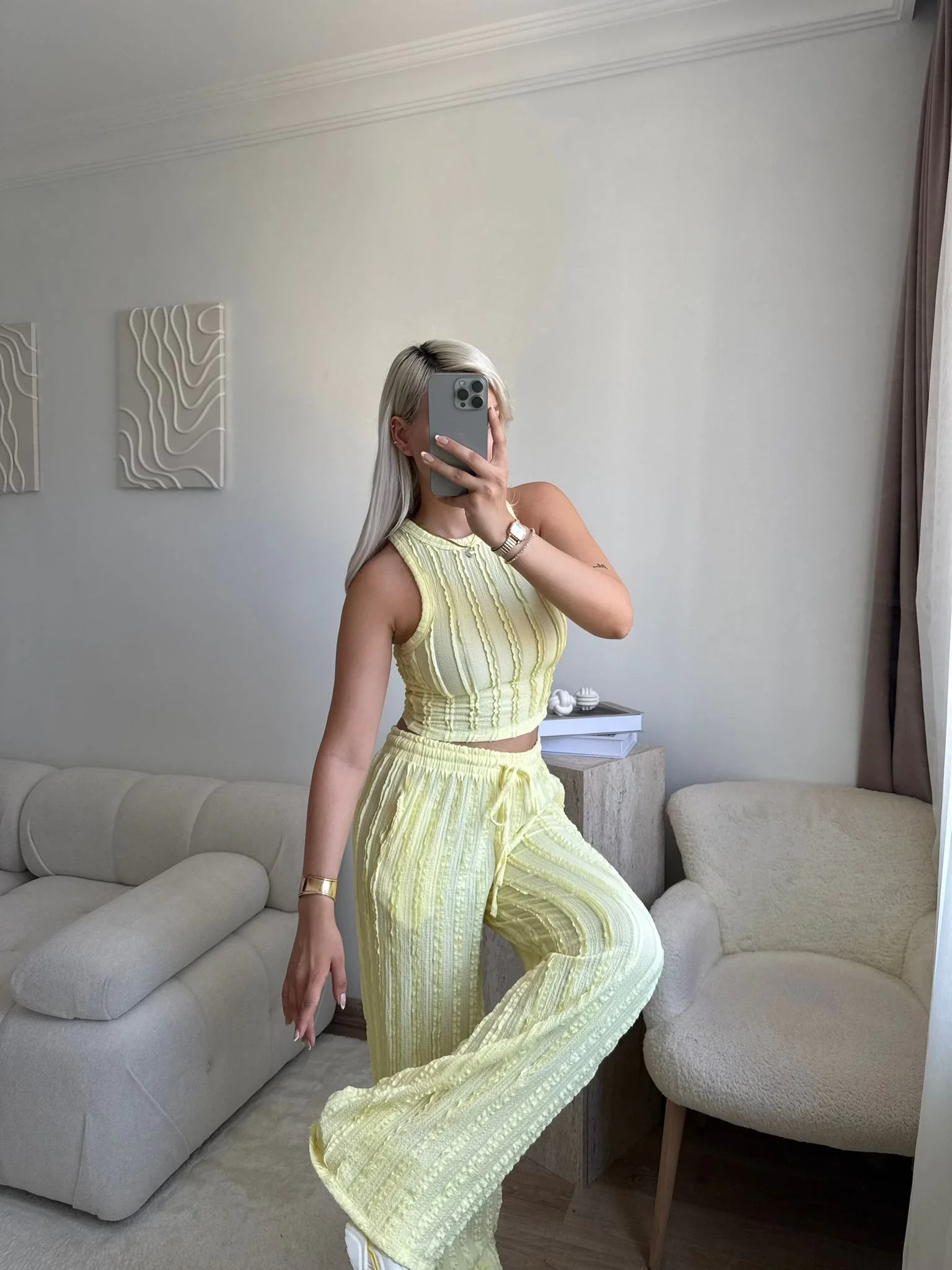 Halter Fitilli İkili Takım - SARI