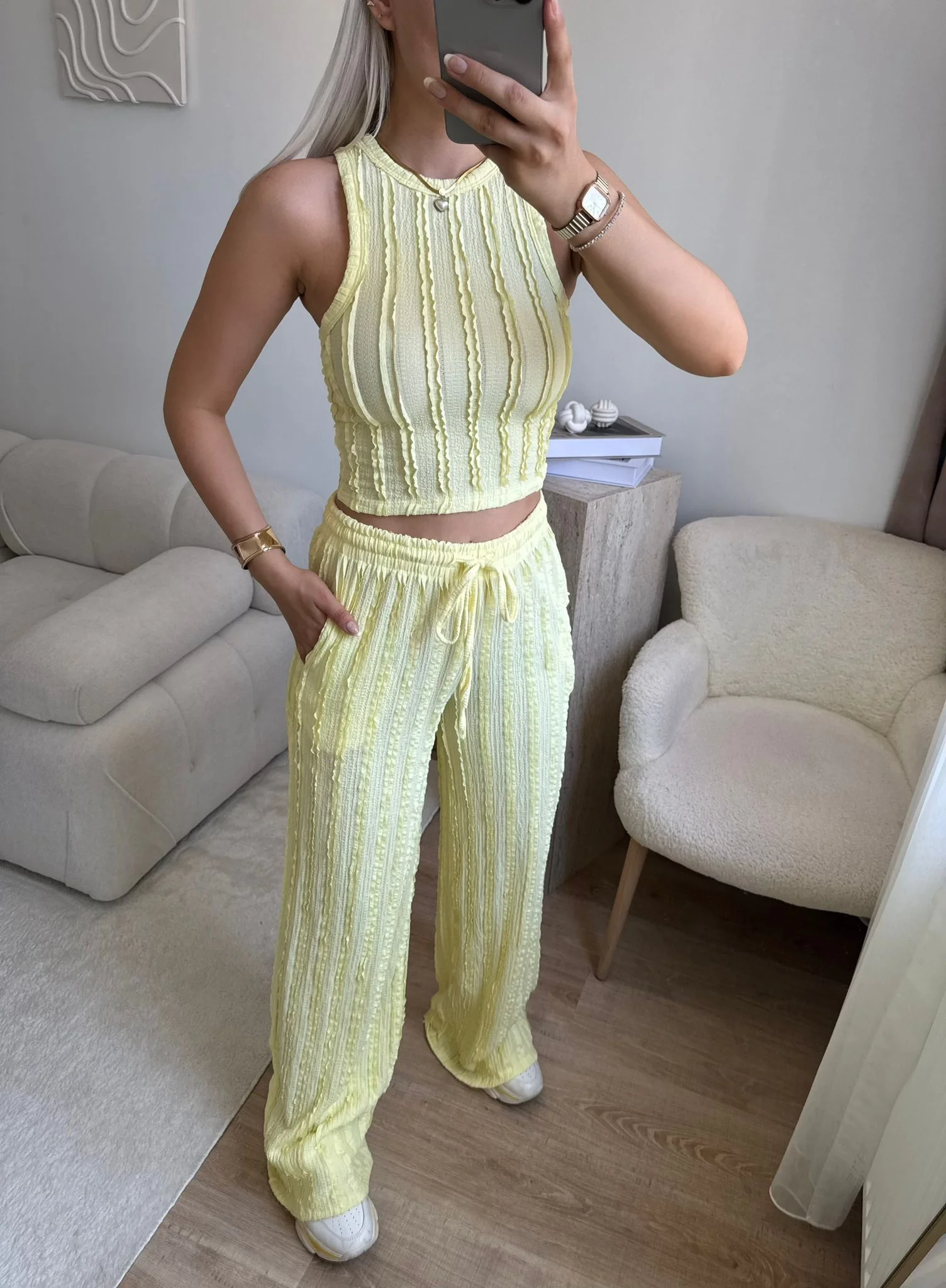 Halter Fitilli İkili Takım - SARI