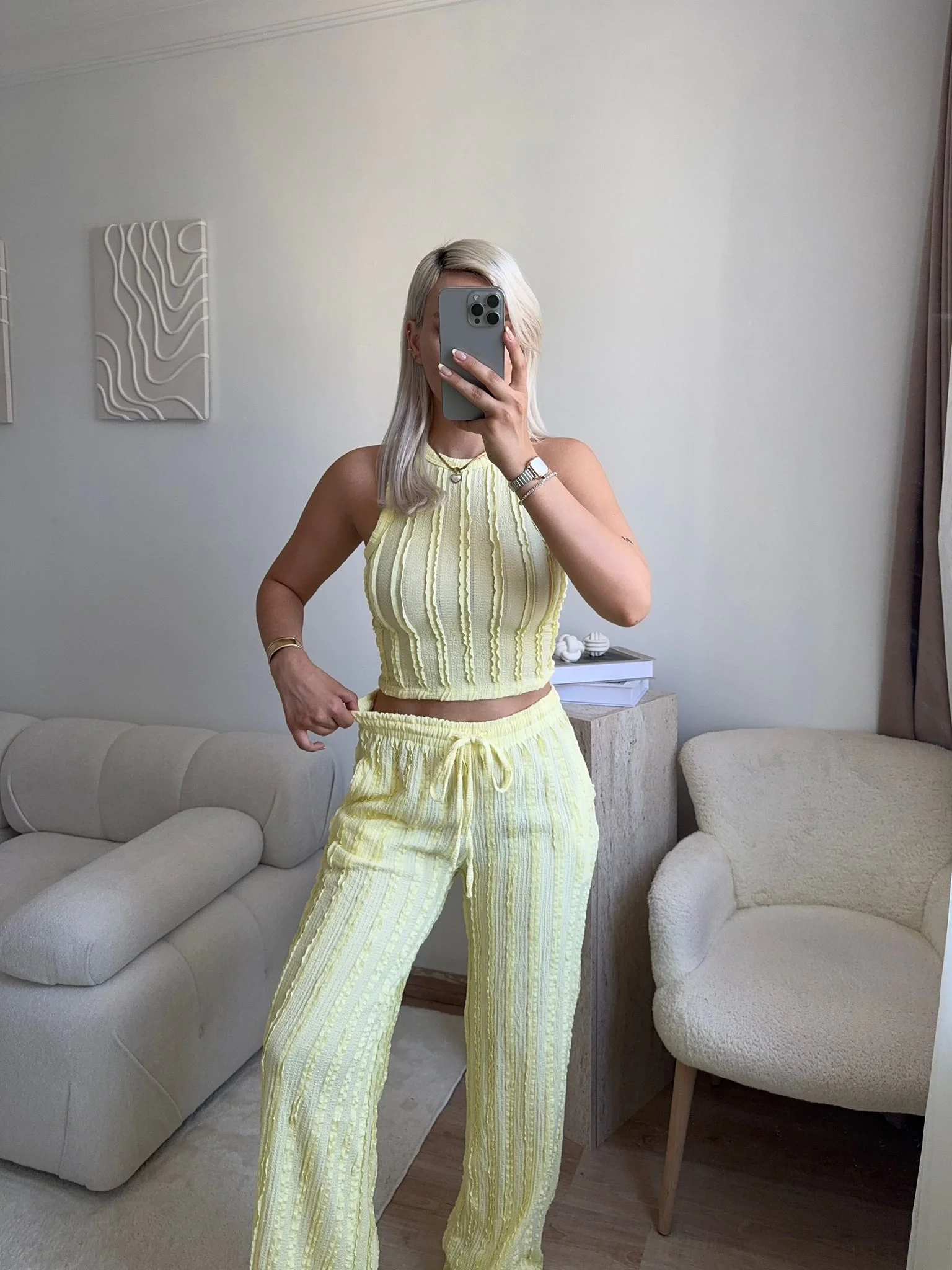 Halter Fitilli İkili Takım - SARI