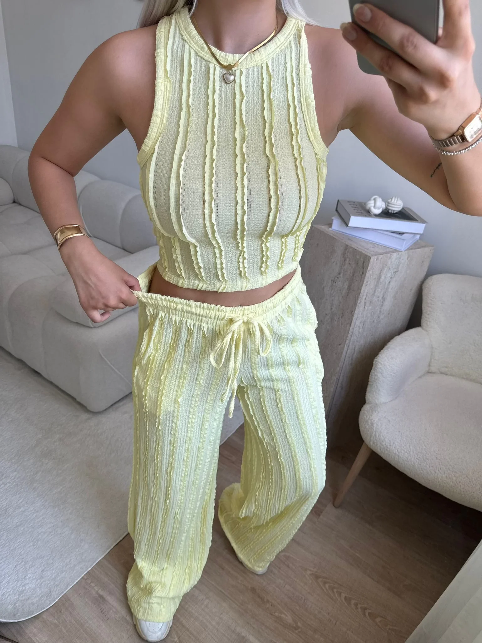 Halter Fitilli İkili Takım - SARI