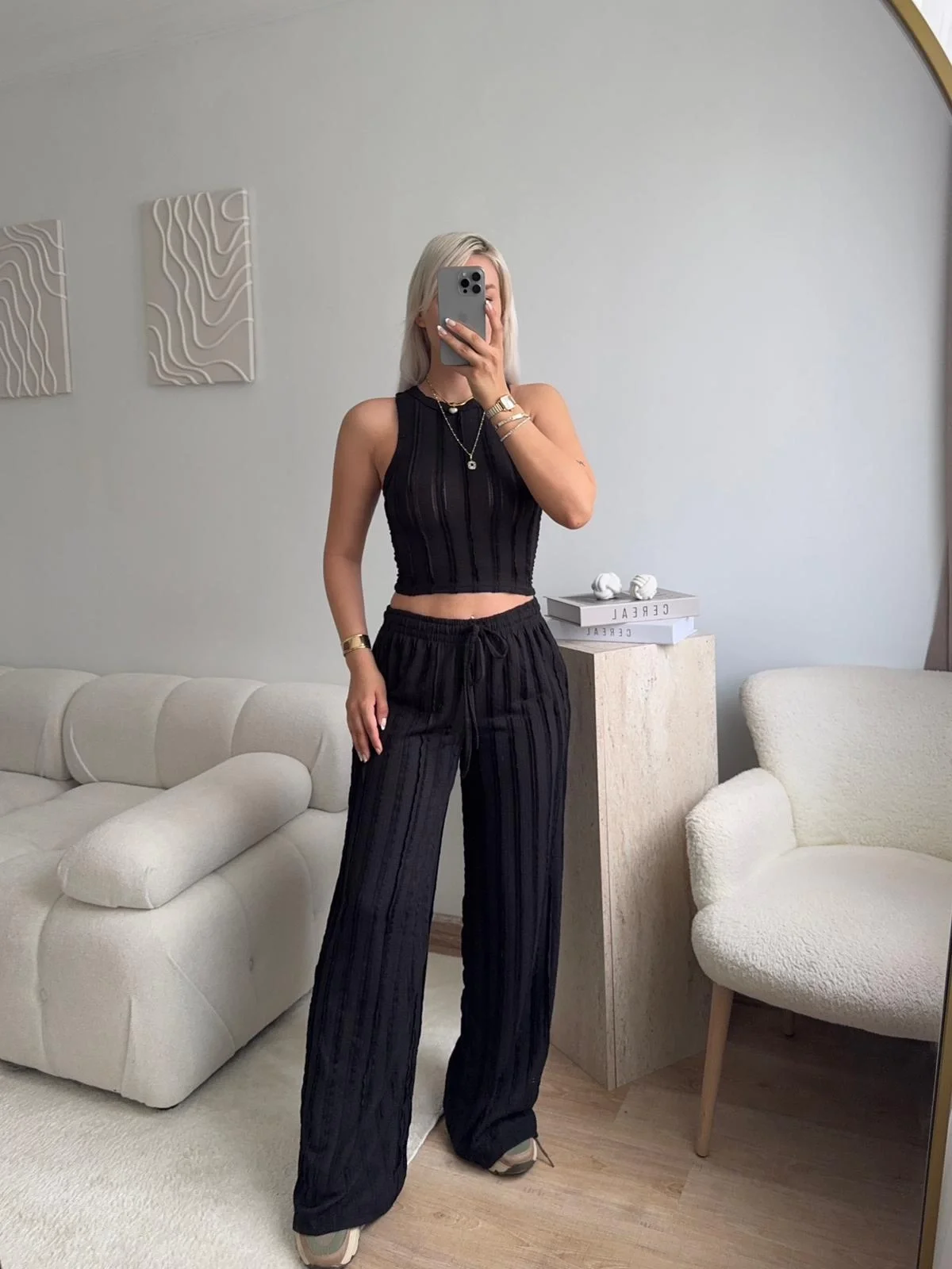 Halter Fitilli İkili Takım - SİYAH