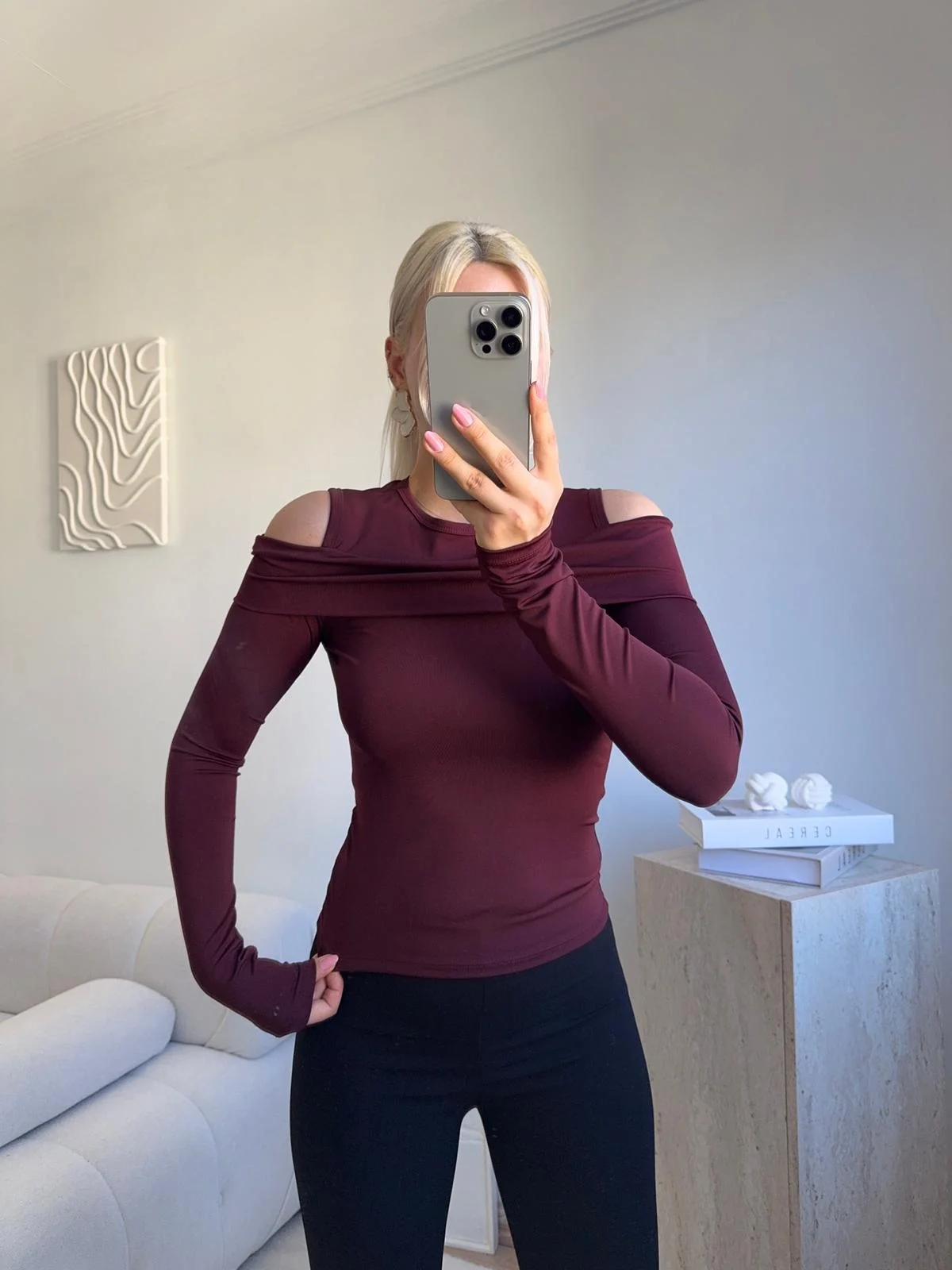 Halter Yaka Madonna Bluz - BORDO