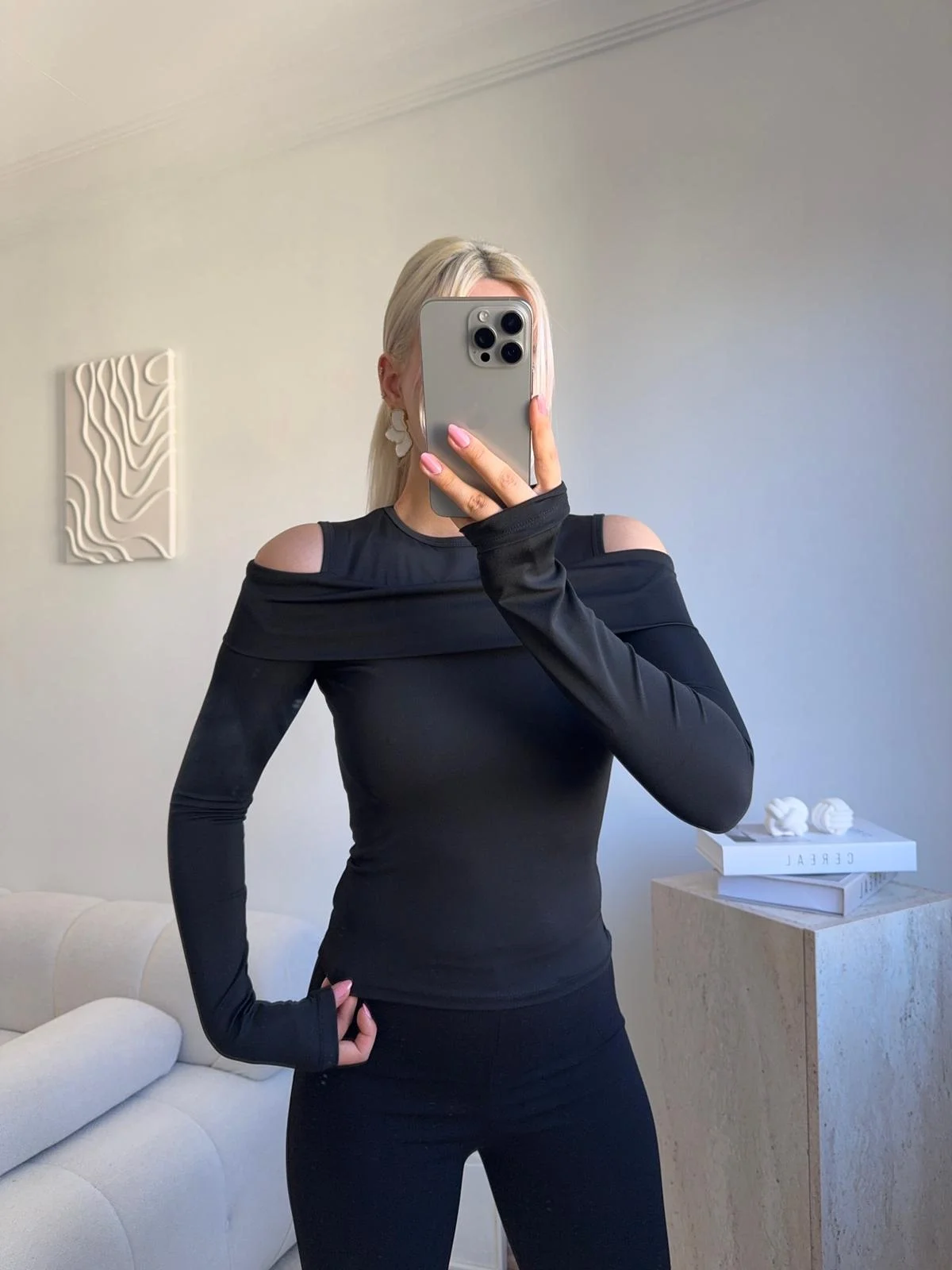 Halter Yaka Madonna Bluz - SİYAH