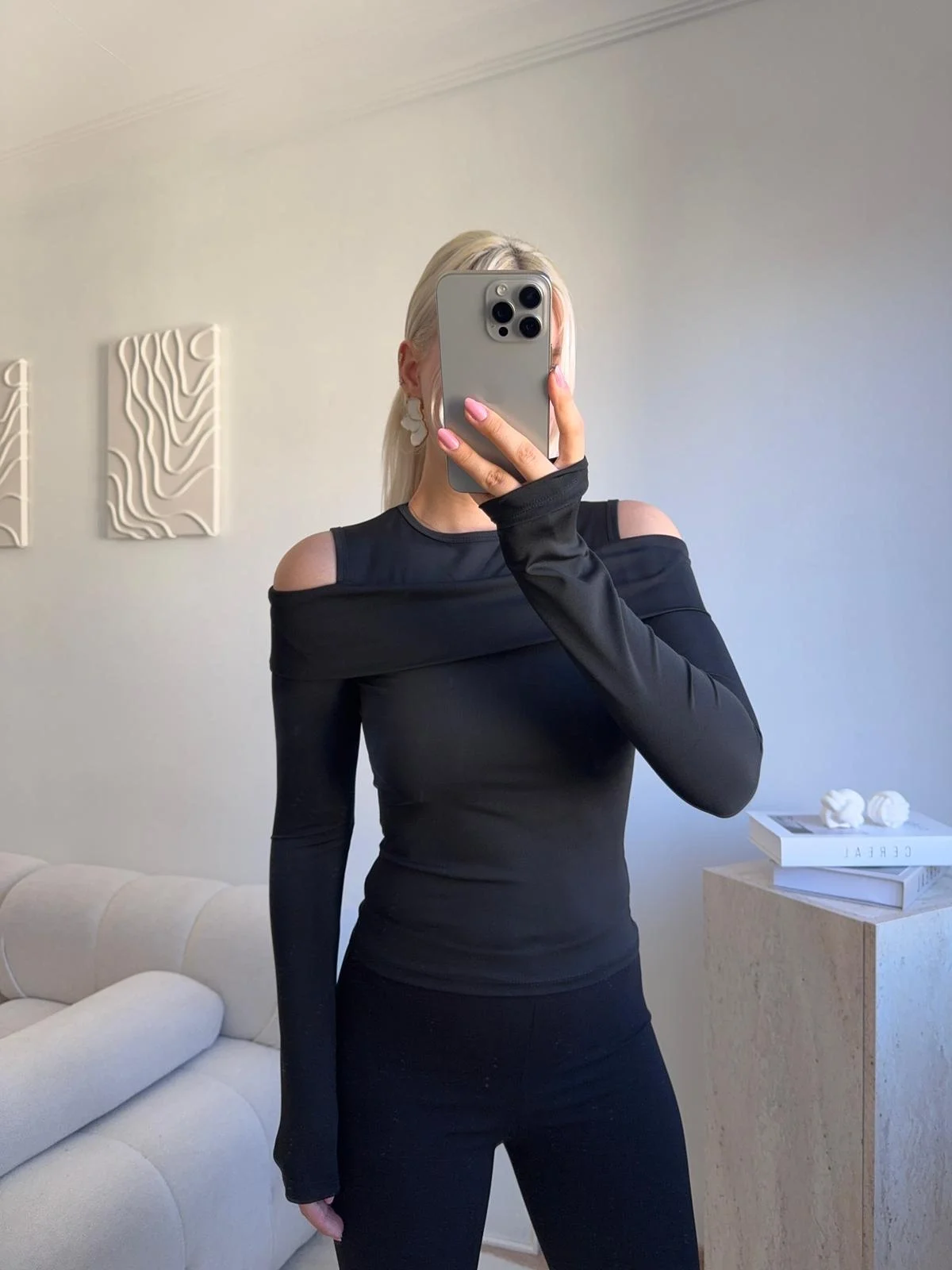 Halter Yaka Madonna Bluz - SİYAH