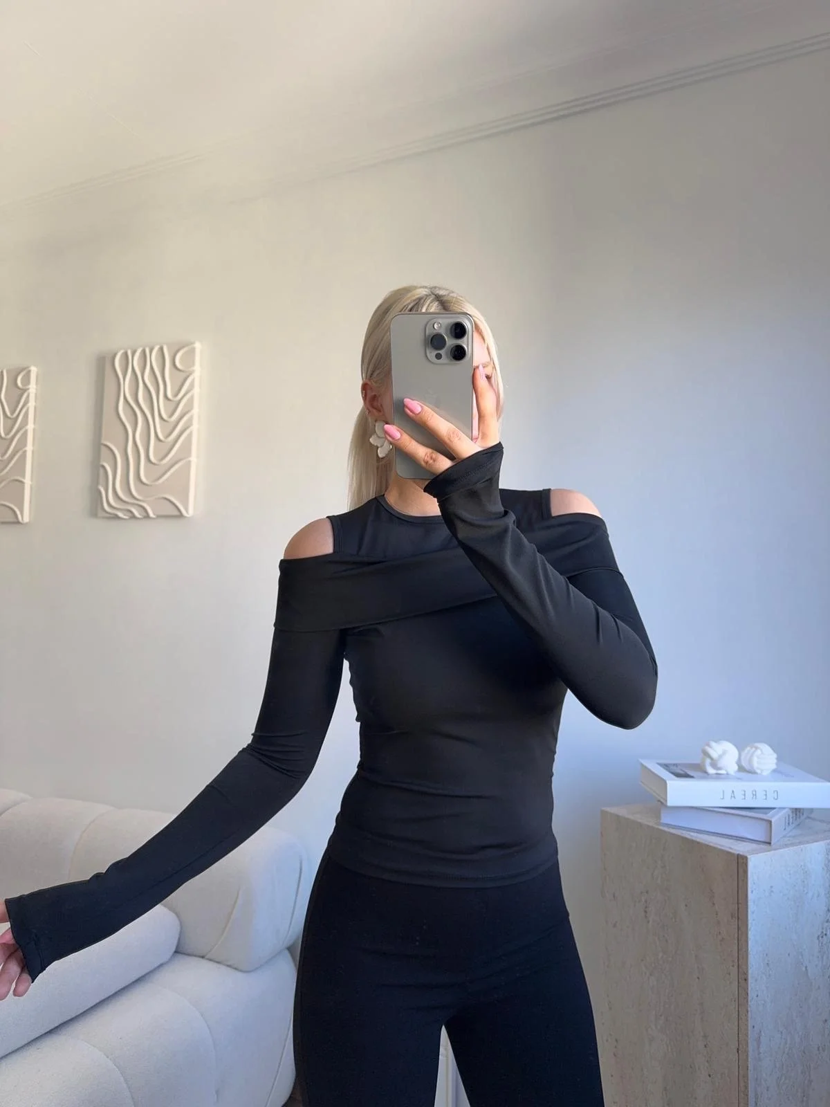 Halter Yaka Madonna Bluz - SİYAH