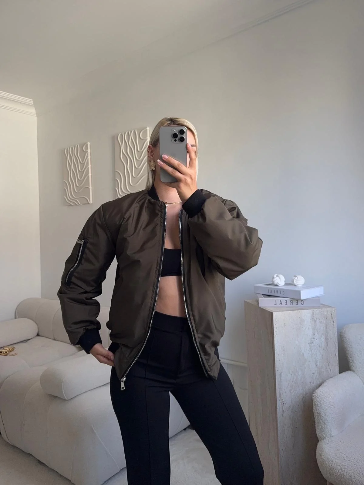 İçi Dolgulu Bomber Ceket - HAKİ