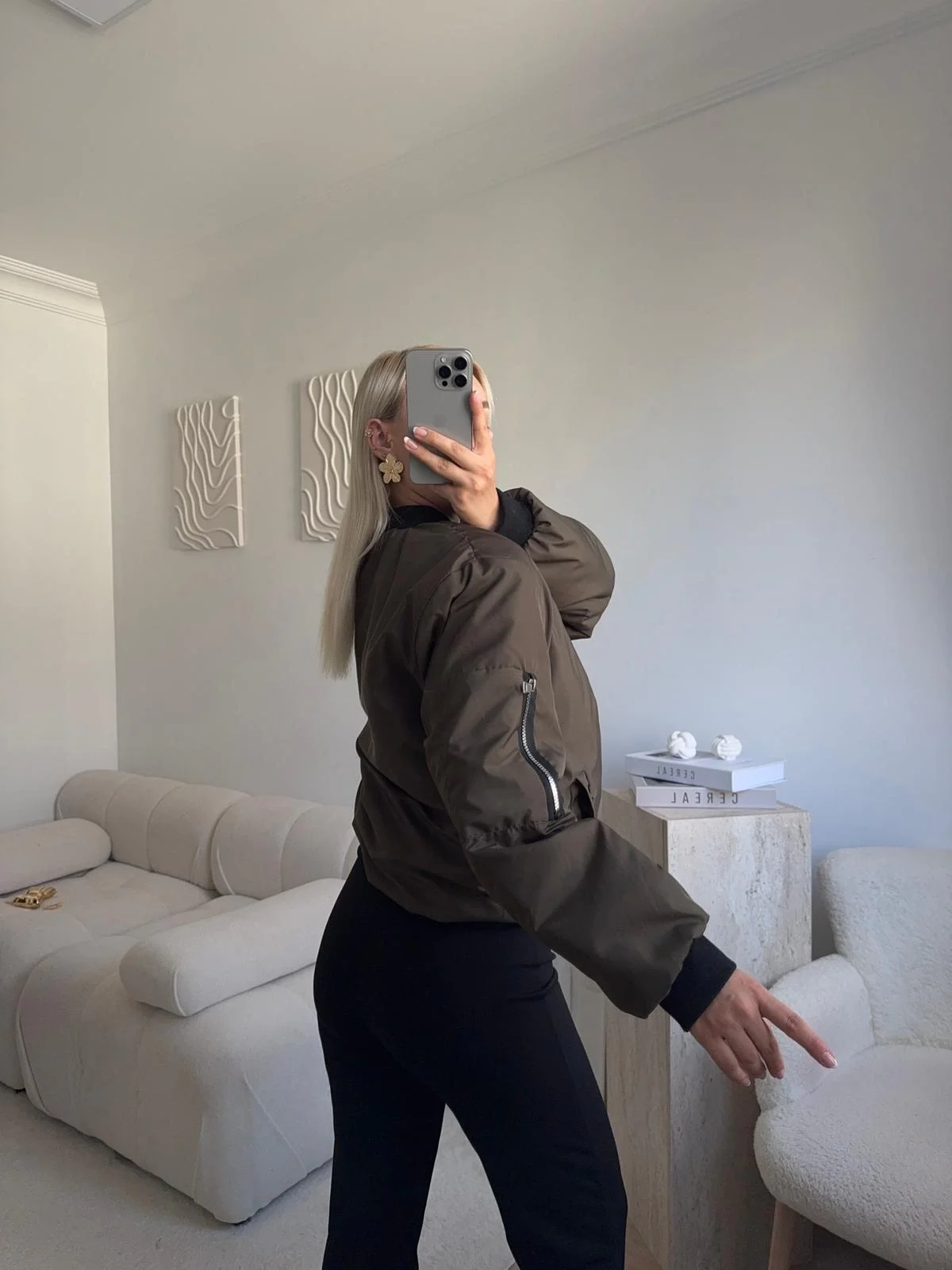 İçi Dolgulu Bomber Ceket - HAKİ