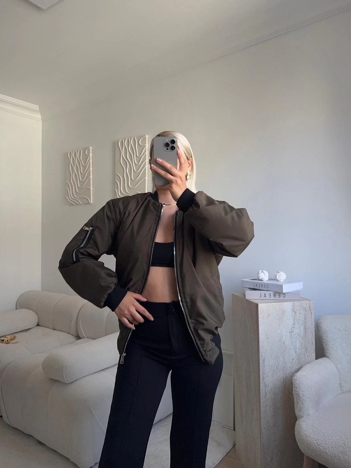 İçi Dolgulu Bomber Ceket - HAKİ