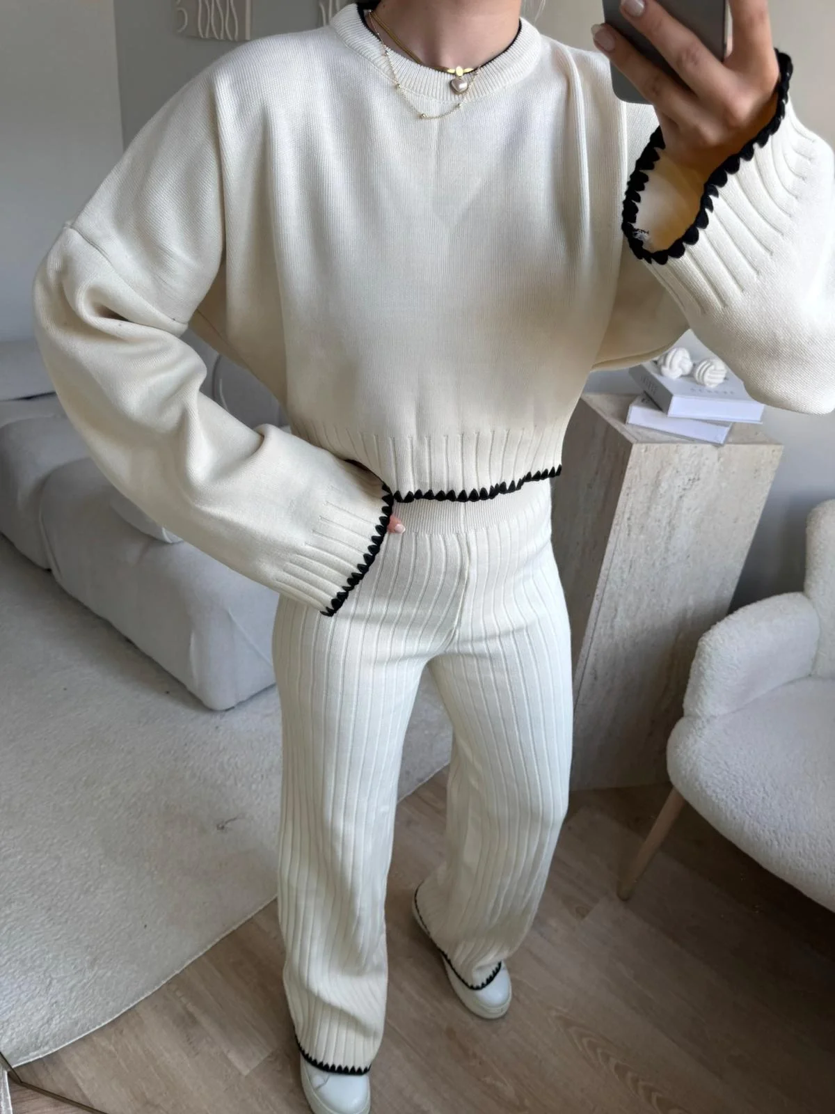 Kontrast Salaş İkili Triko Takım - BEJ