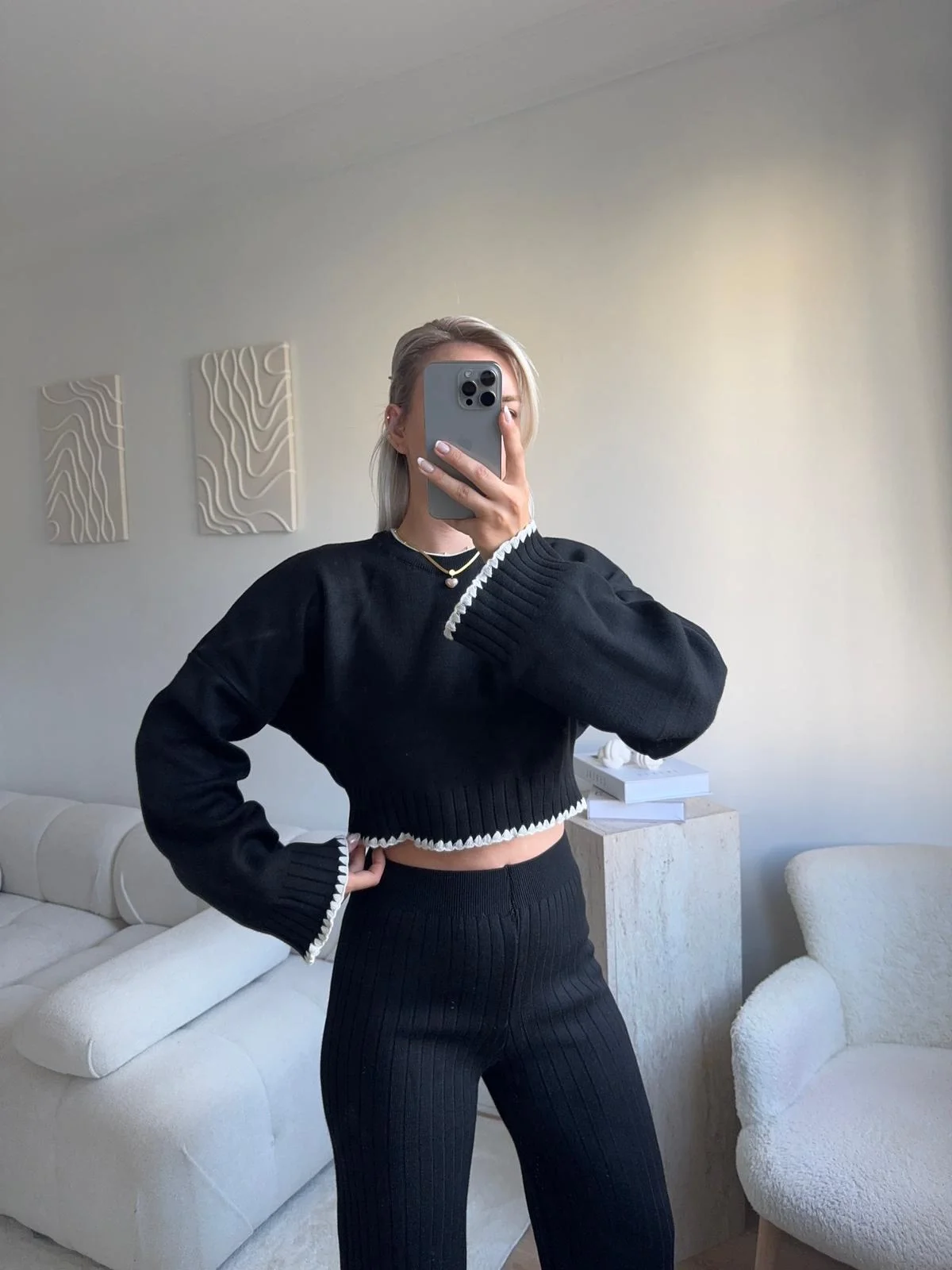 Kontrast Salaş İkili Triko Takım - SİYAH