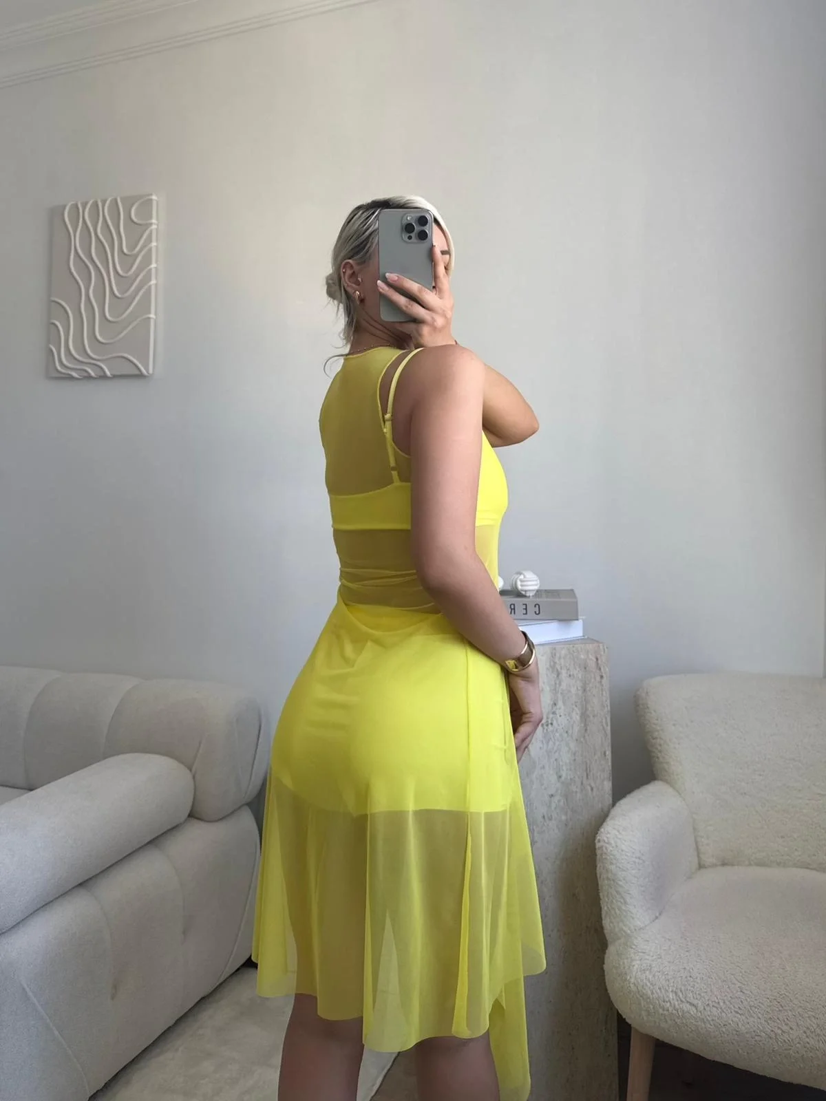 Kuşaklı Tül Pareo - SARI